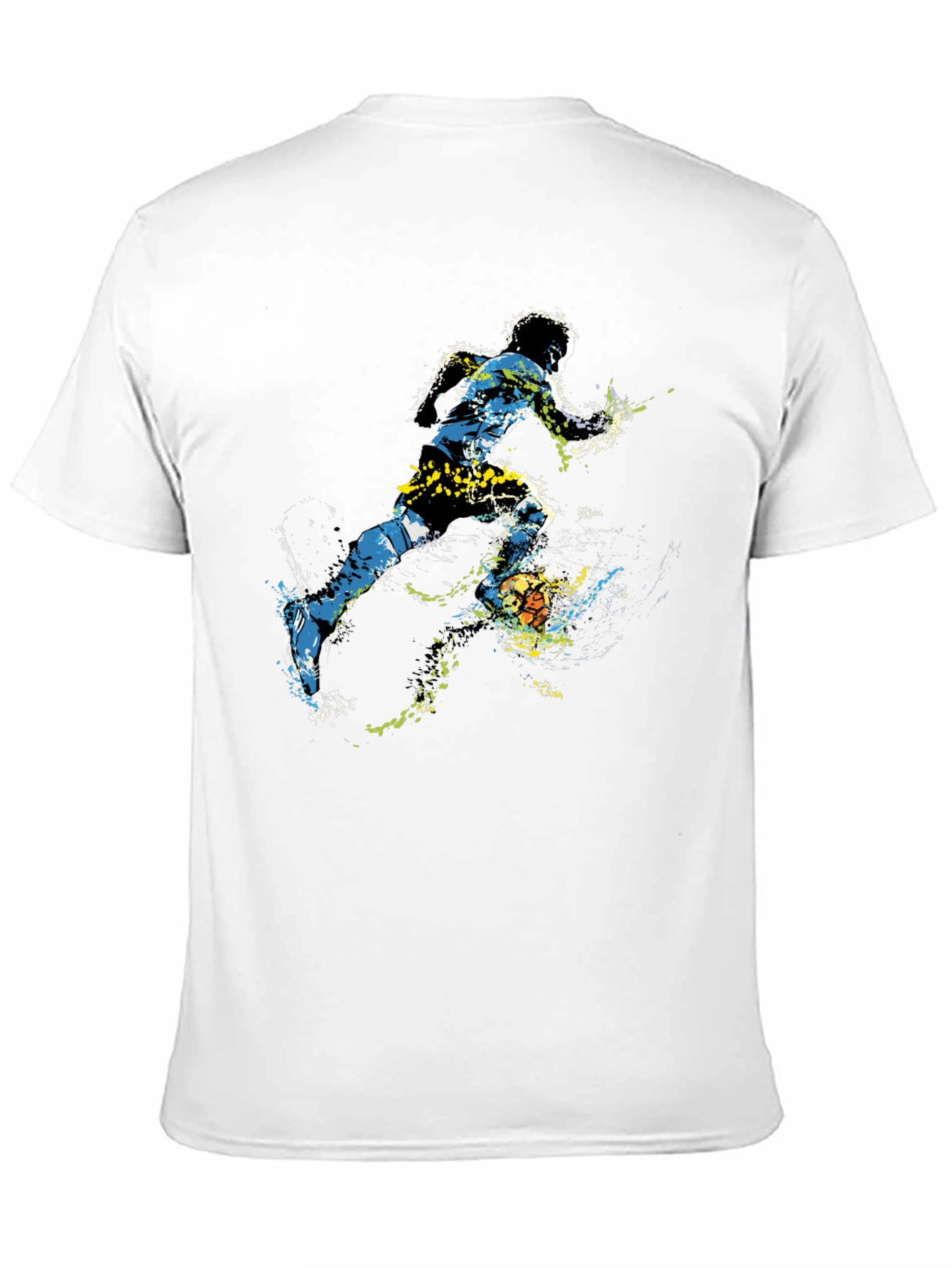 Dynamic Soccer Player Graphic Tee - Black