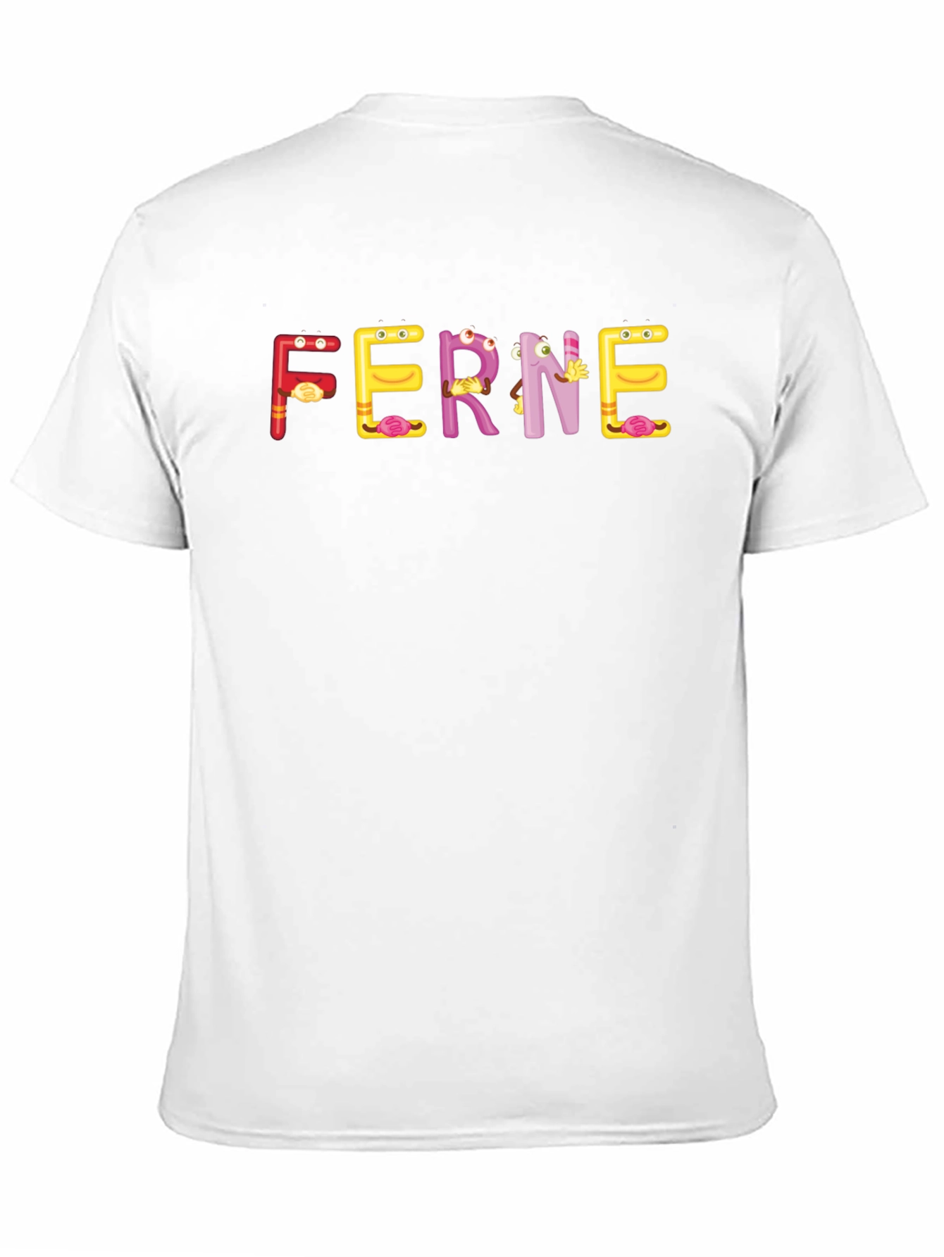 Funny FERNE Letters Graphic Black T-Shirt