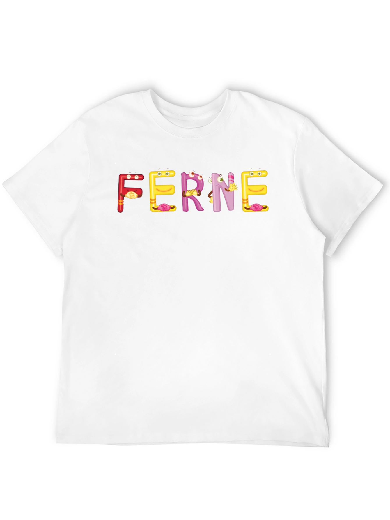 Funny FERNE Letters Graphic Black T-Shirt