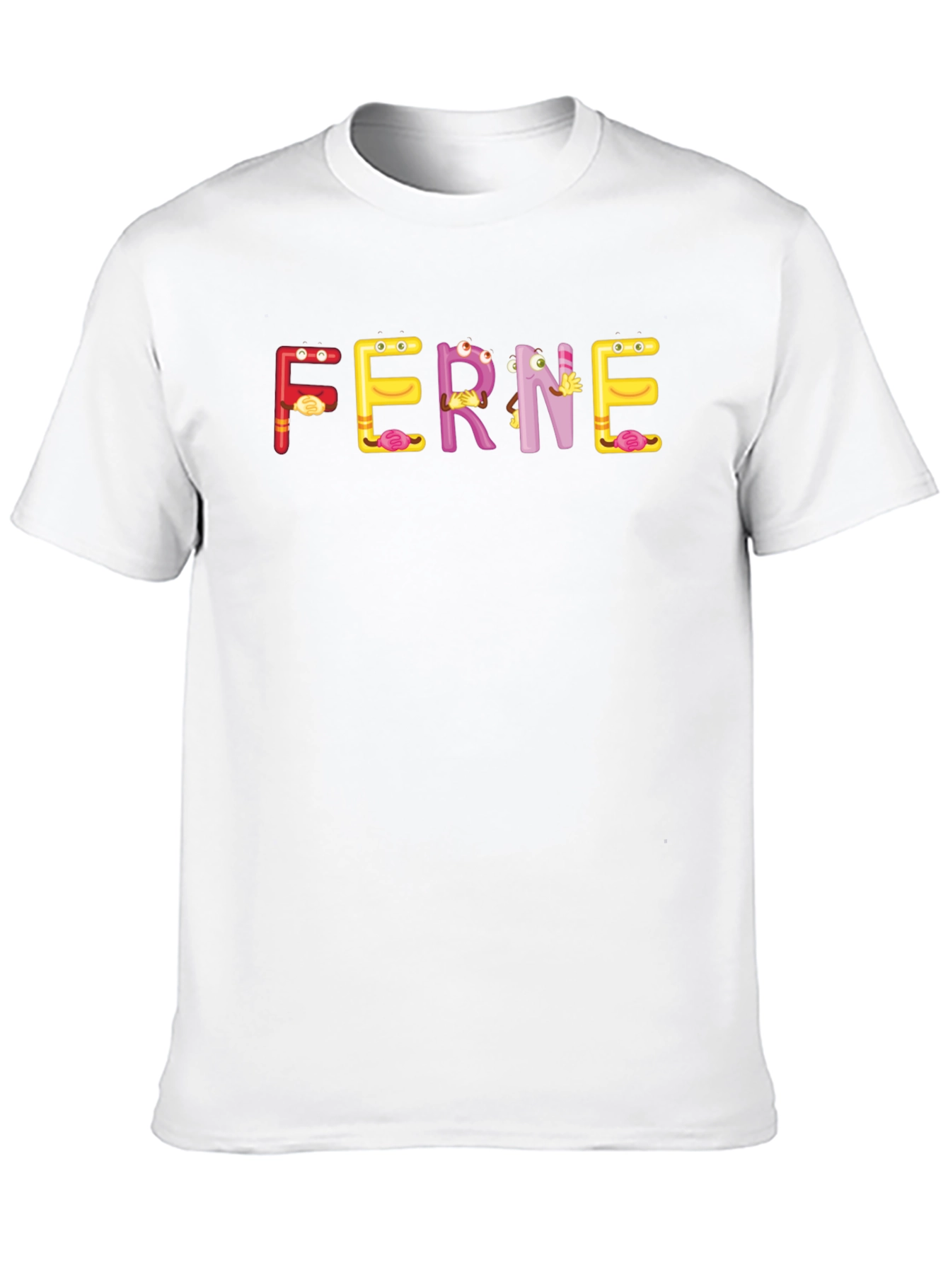 Funny FERNE Letters Graphic Black T-Shirt