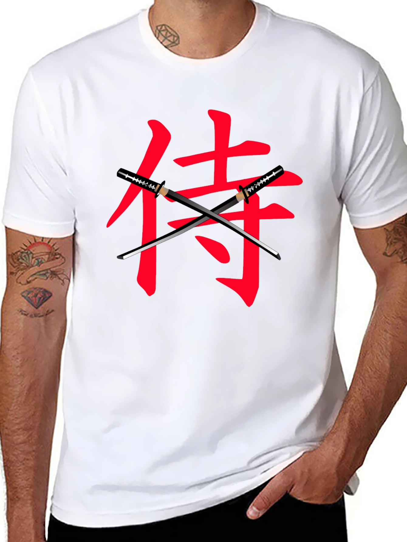 Samurai Sword Graphic Black T-Shirt