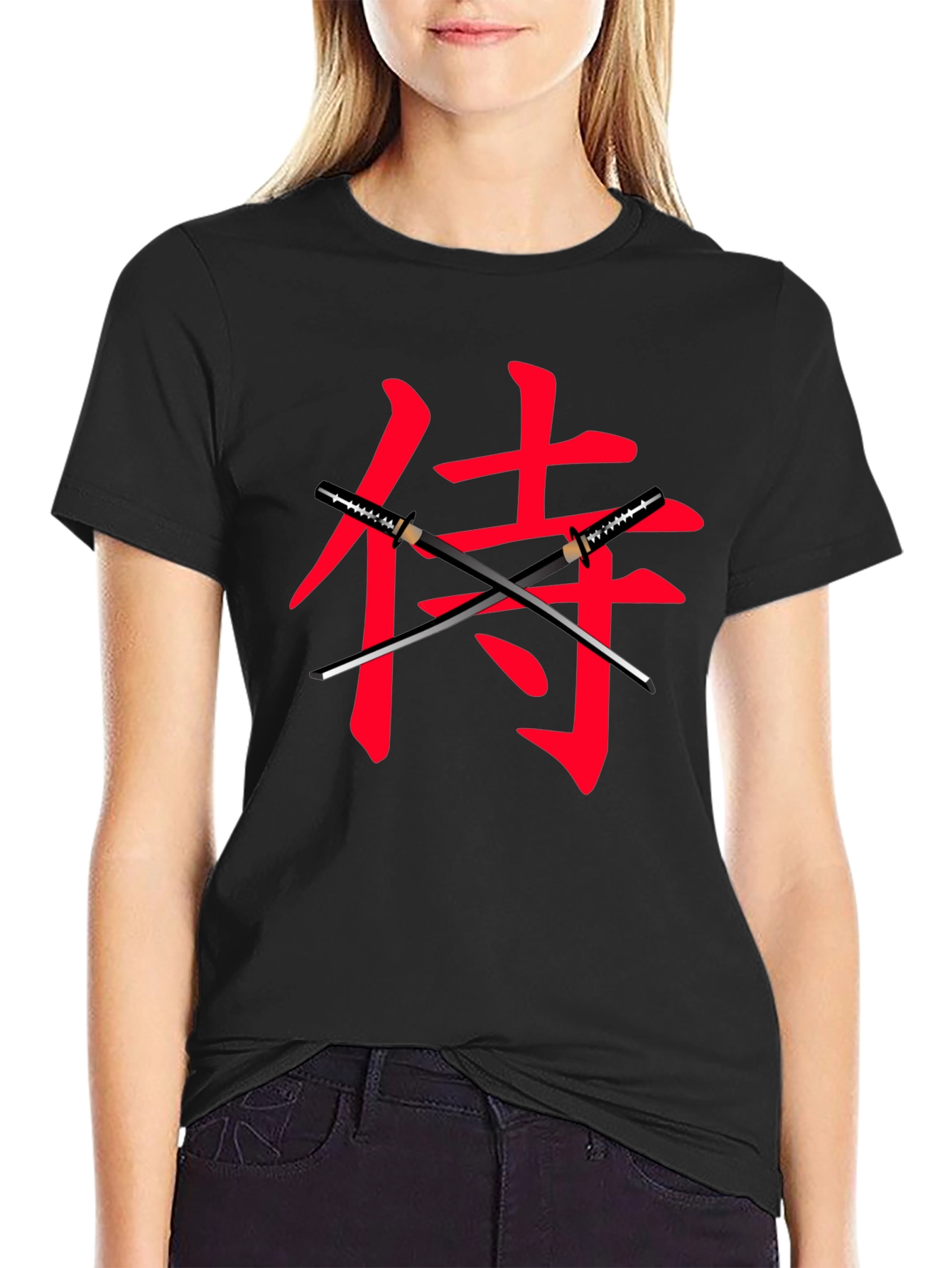 Samurai Sword Graphic Black T-Shirt