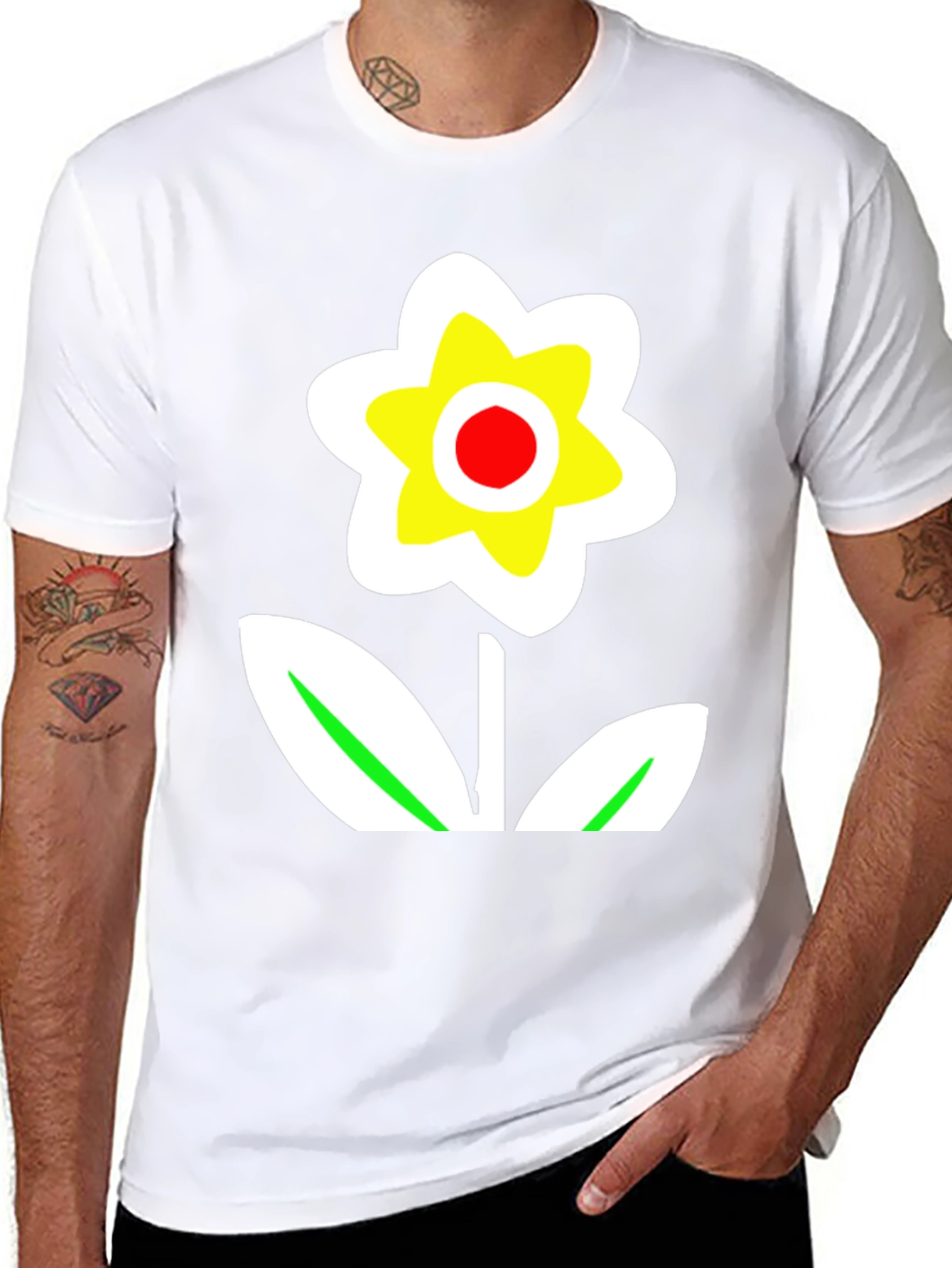 Bold Flower Graphic Tee - Black
