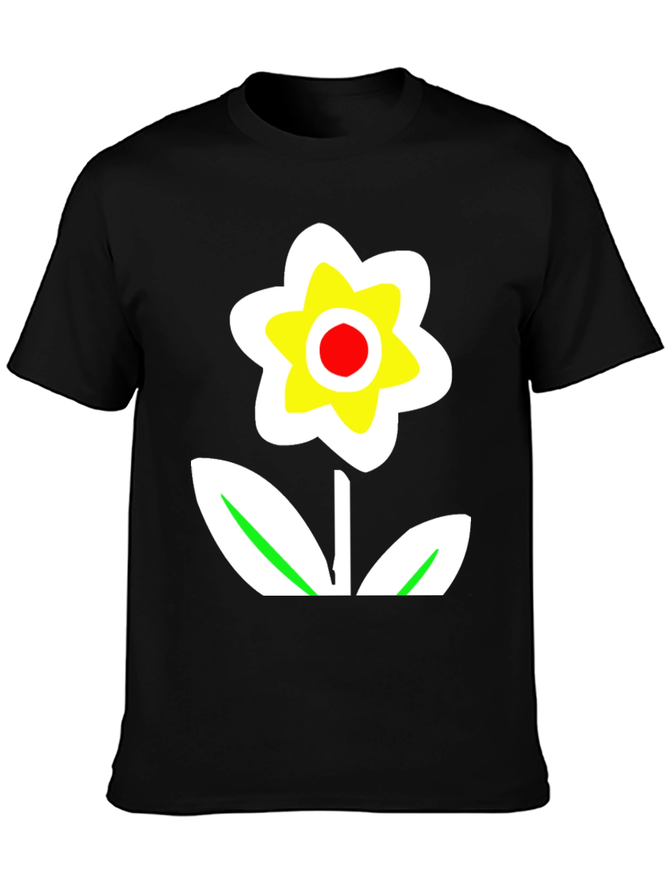 Bold Flower Graphic Tee - Black