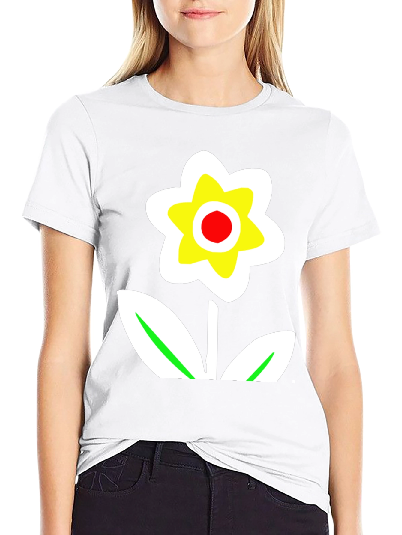 Bold Flower Graphic Tee - Black
