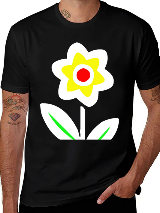 Bold Flower Graphic Tee - Black