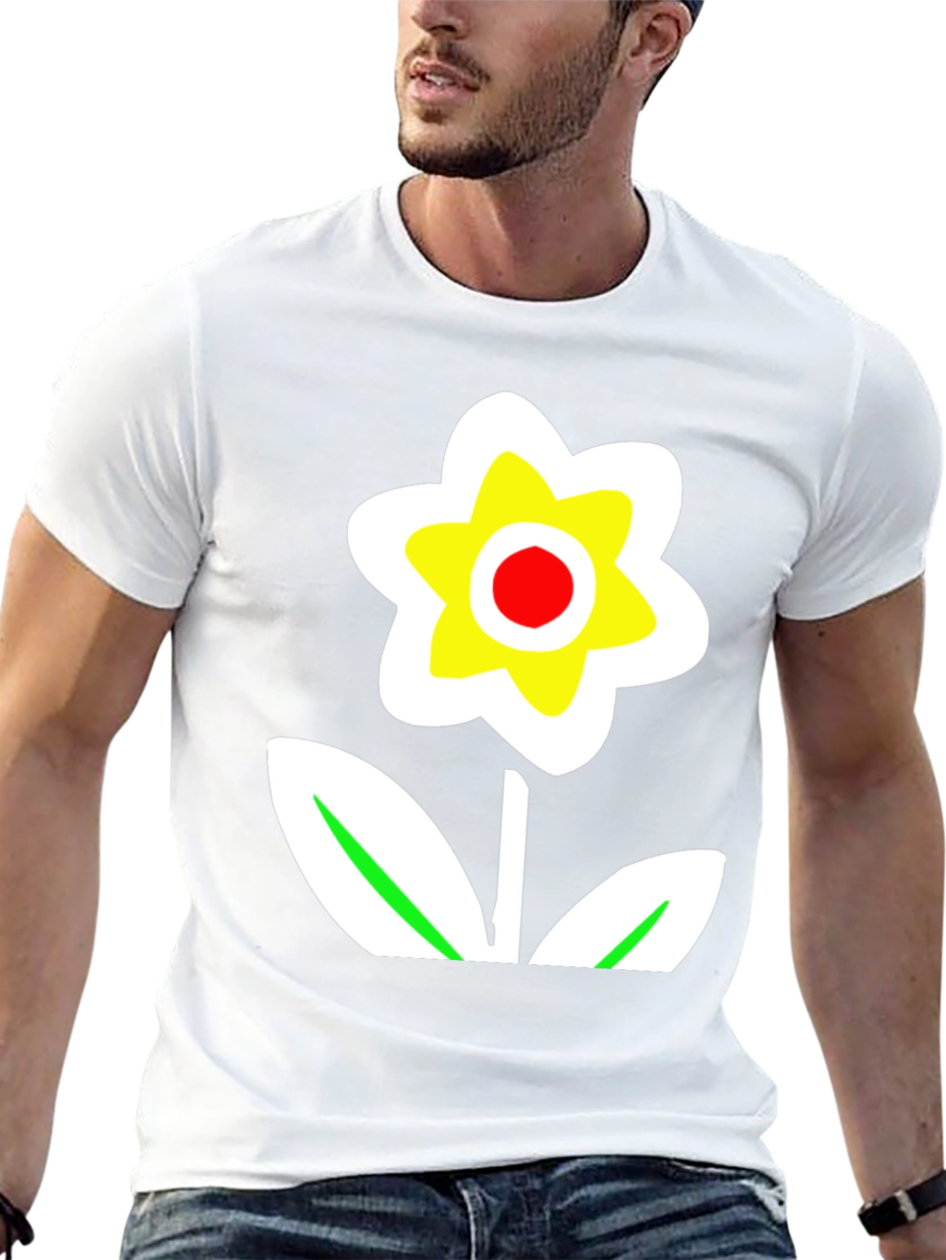 Bold Flower Graphic Tee - Black