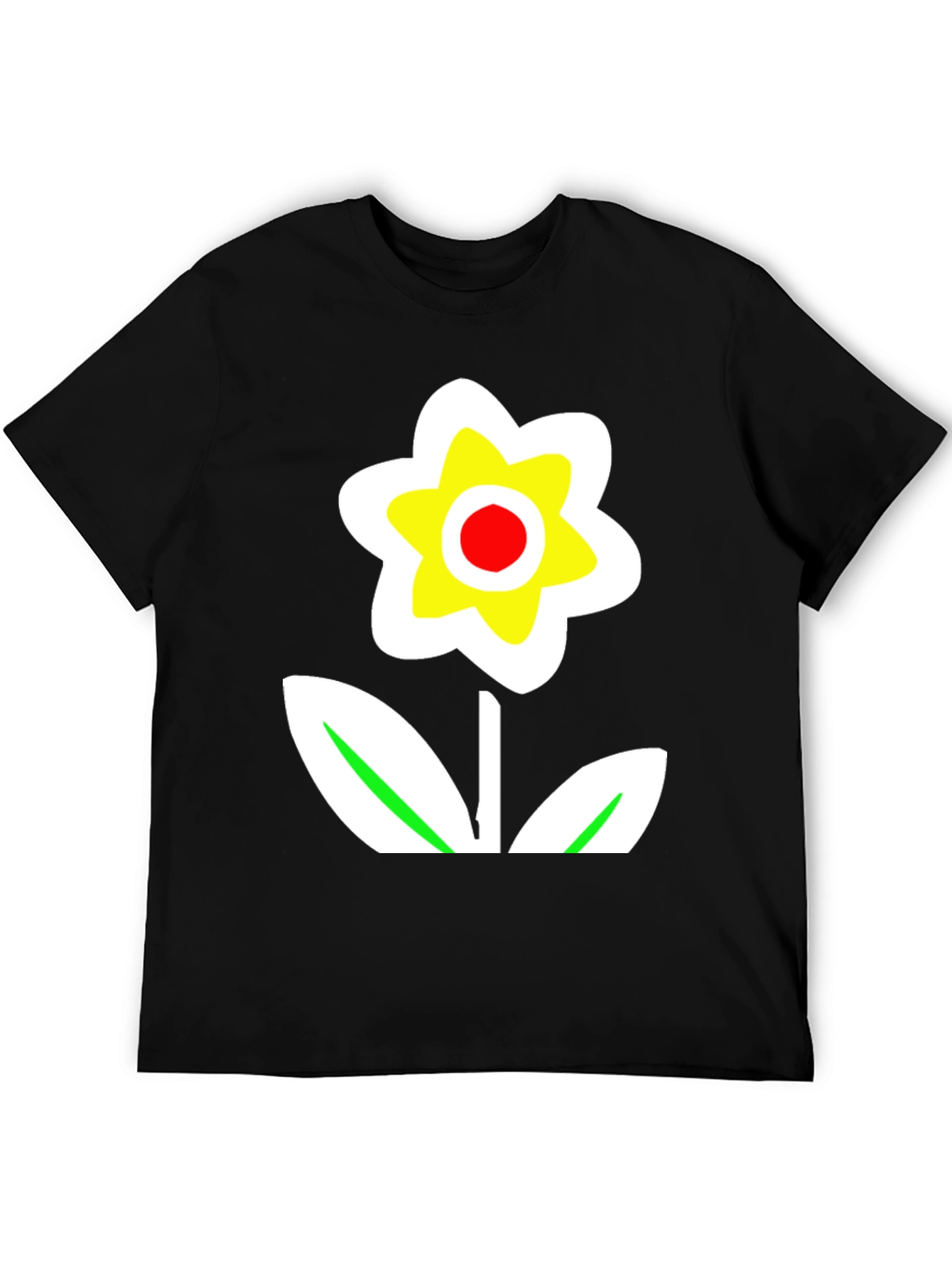 Bold Flower Graphic Tee - Black