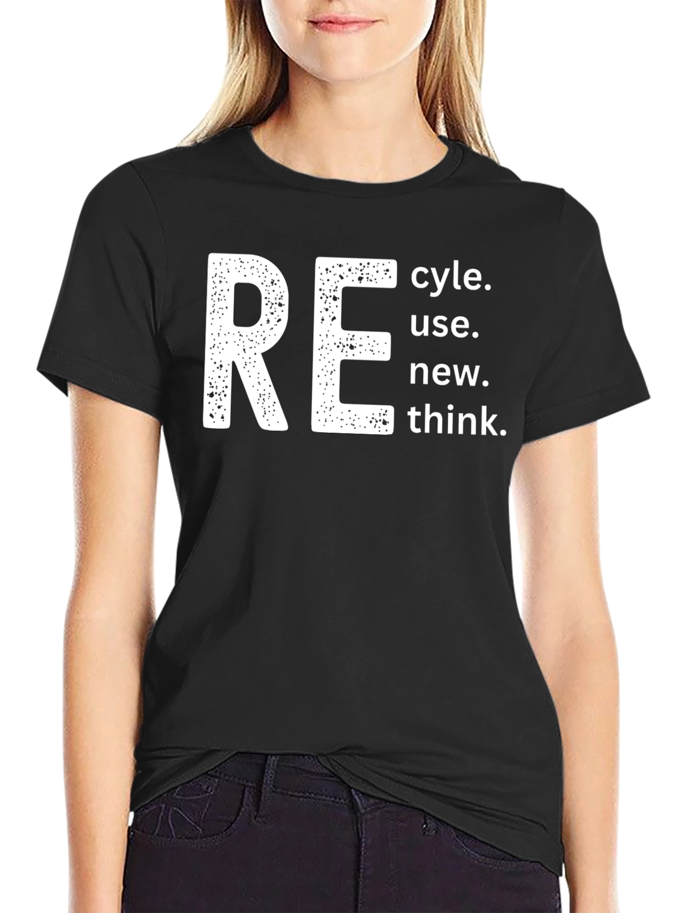 Eco-Friendly RE Graphic Tee - Recycle Reuse New Think