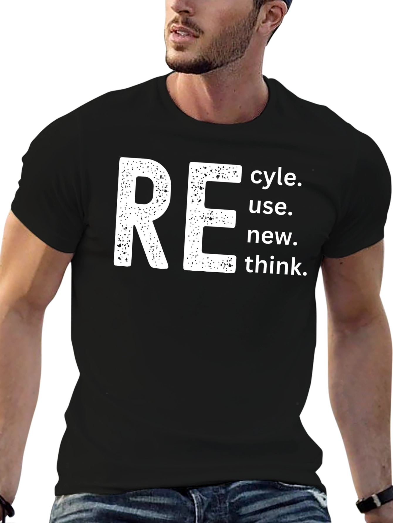 Eco-Friendly RE Graphic Tee - Recycle Reuse New Think