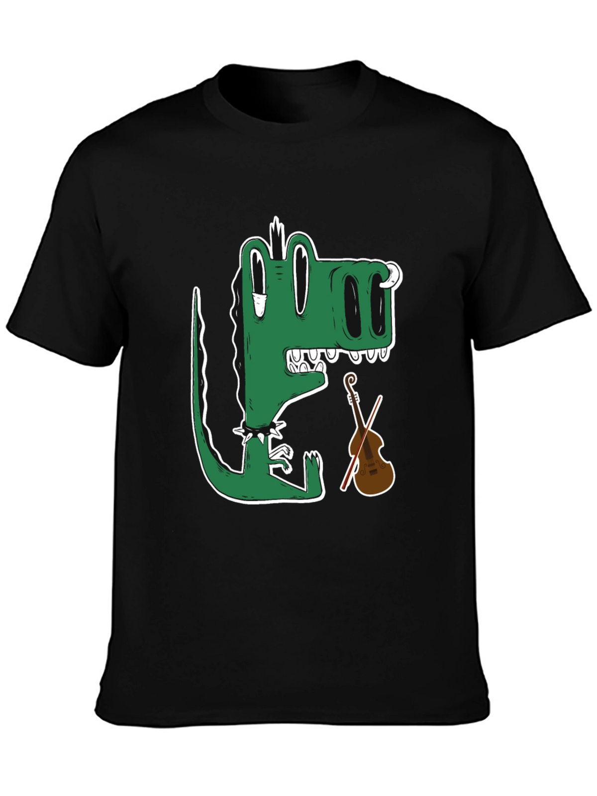 Gator Musician T-Shirt - Cartoon Crocodile Plays Violin