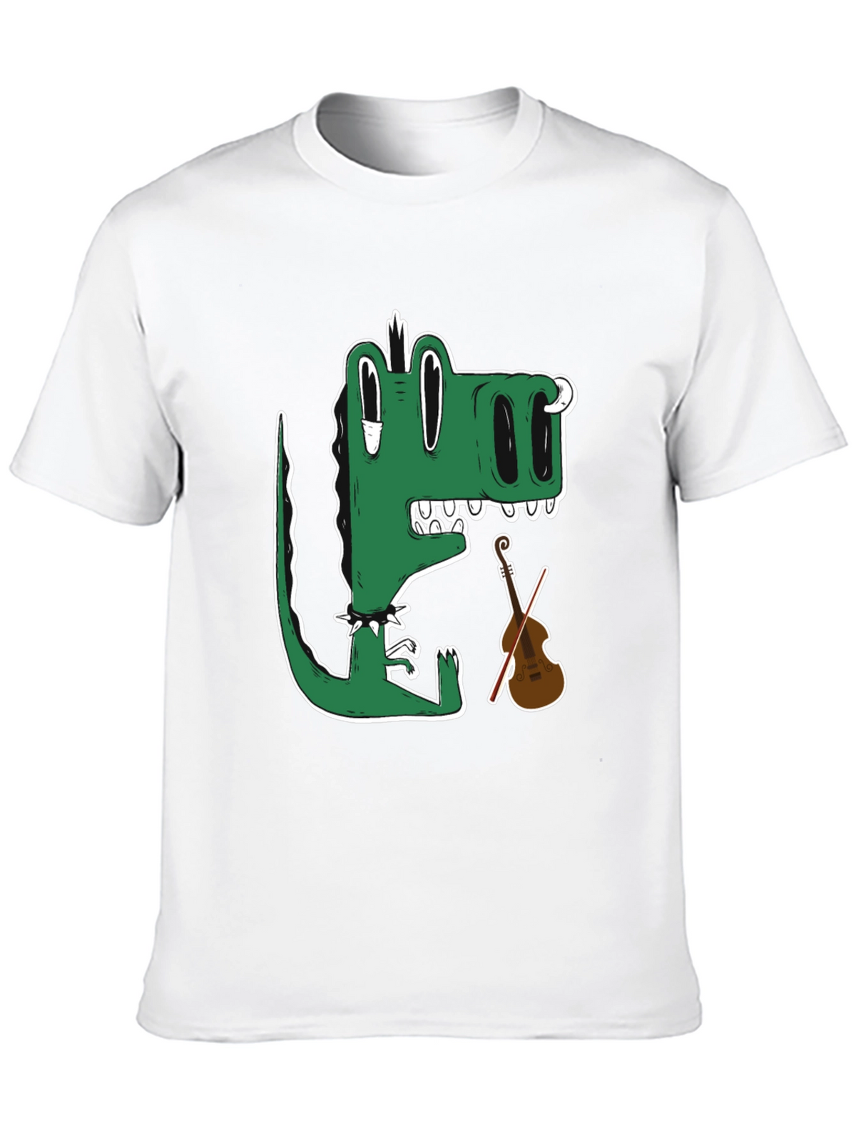 Gator Musician T-Shirt - Cartoon Crocodile Plays Violin