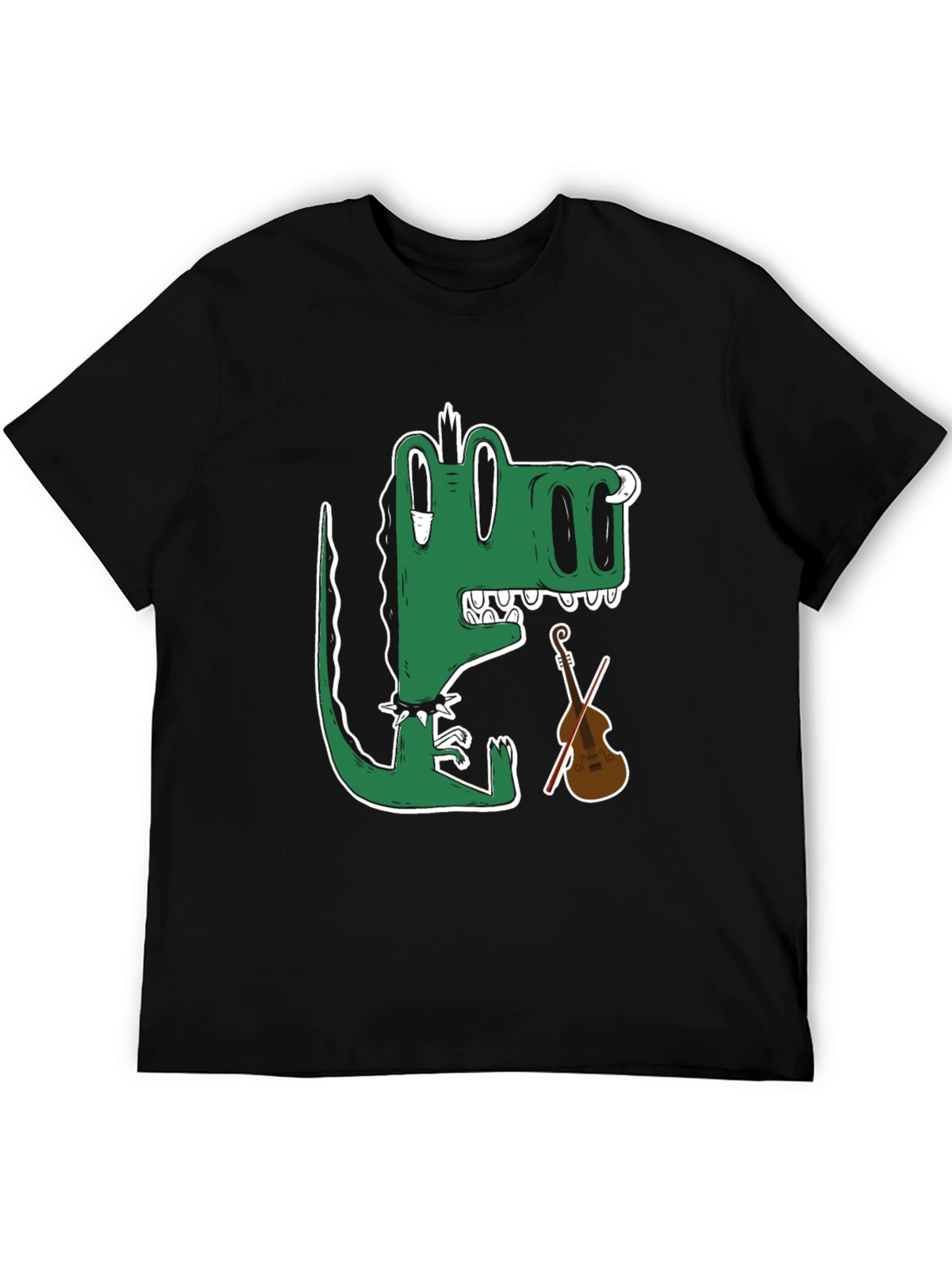 Gator Musician T-Shirt - Cartoon Crocodile Plays Violin