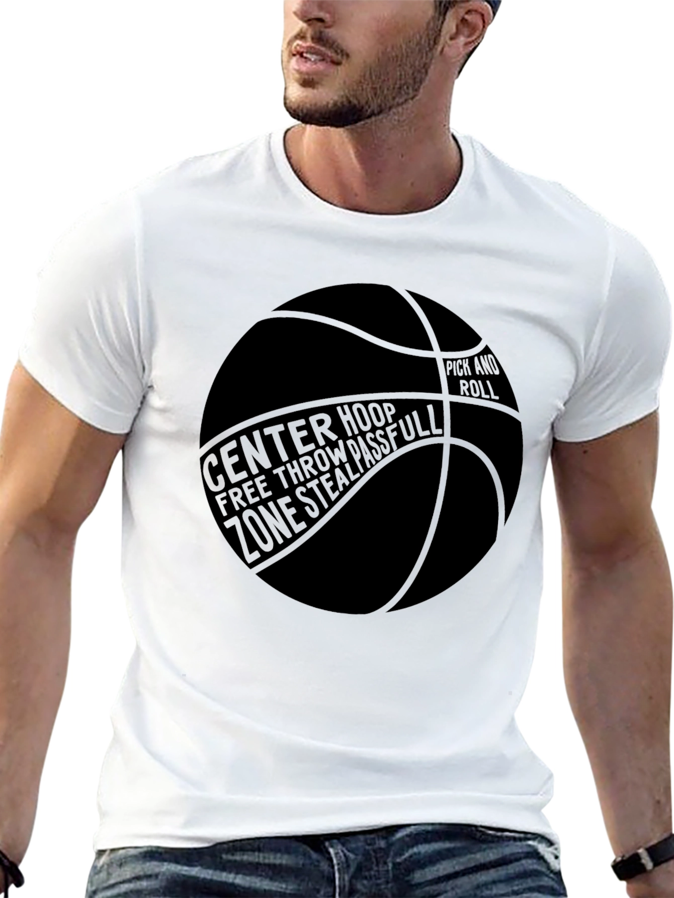 Basketball Graphic T-Shirt - Center Hoop