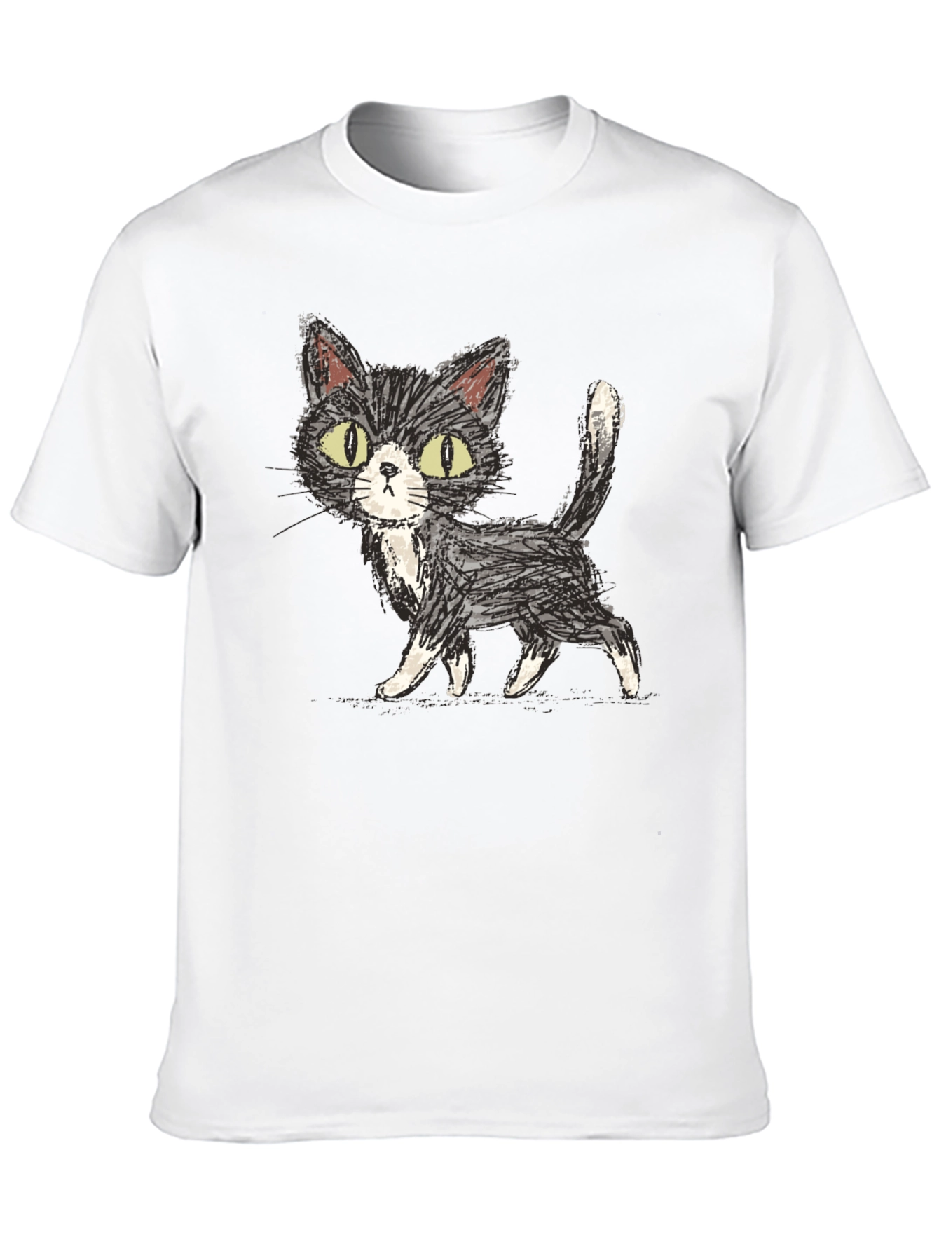Whimsical Cat Graphic Tee - Unisex Soft Cotton Shirt