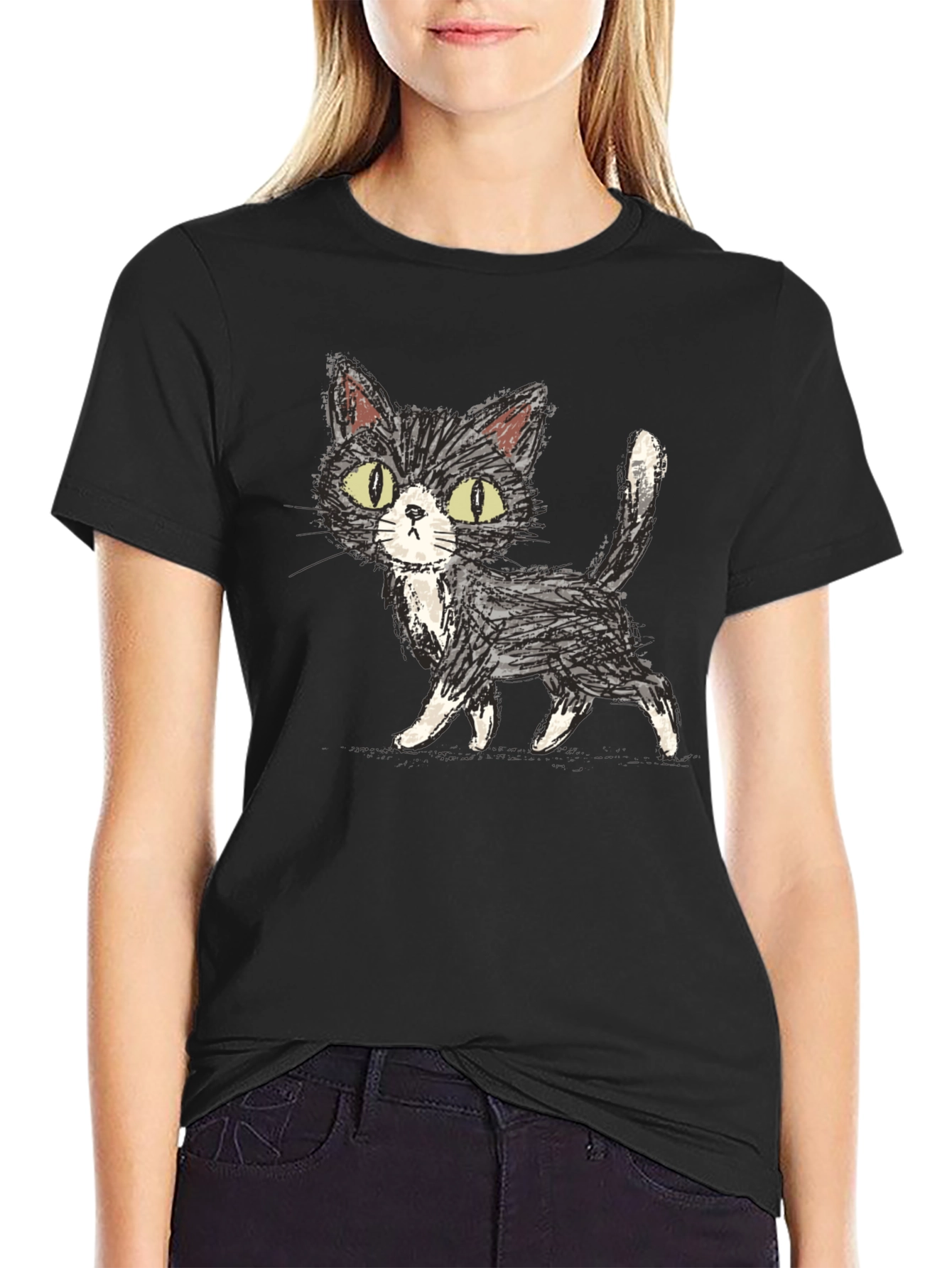 Whimsical Cat Graphic Tee - Unisex Soft Cotton Shirt