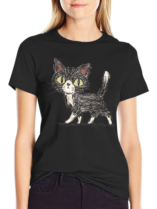 Whimsical Cat Graphic Tee - Unisex Soft Cotton Shirt