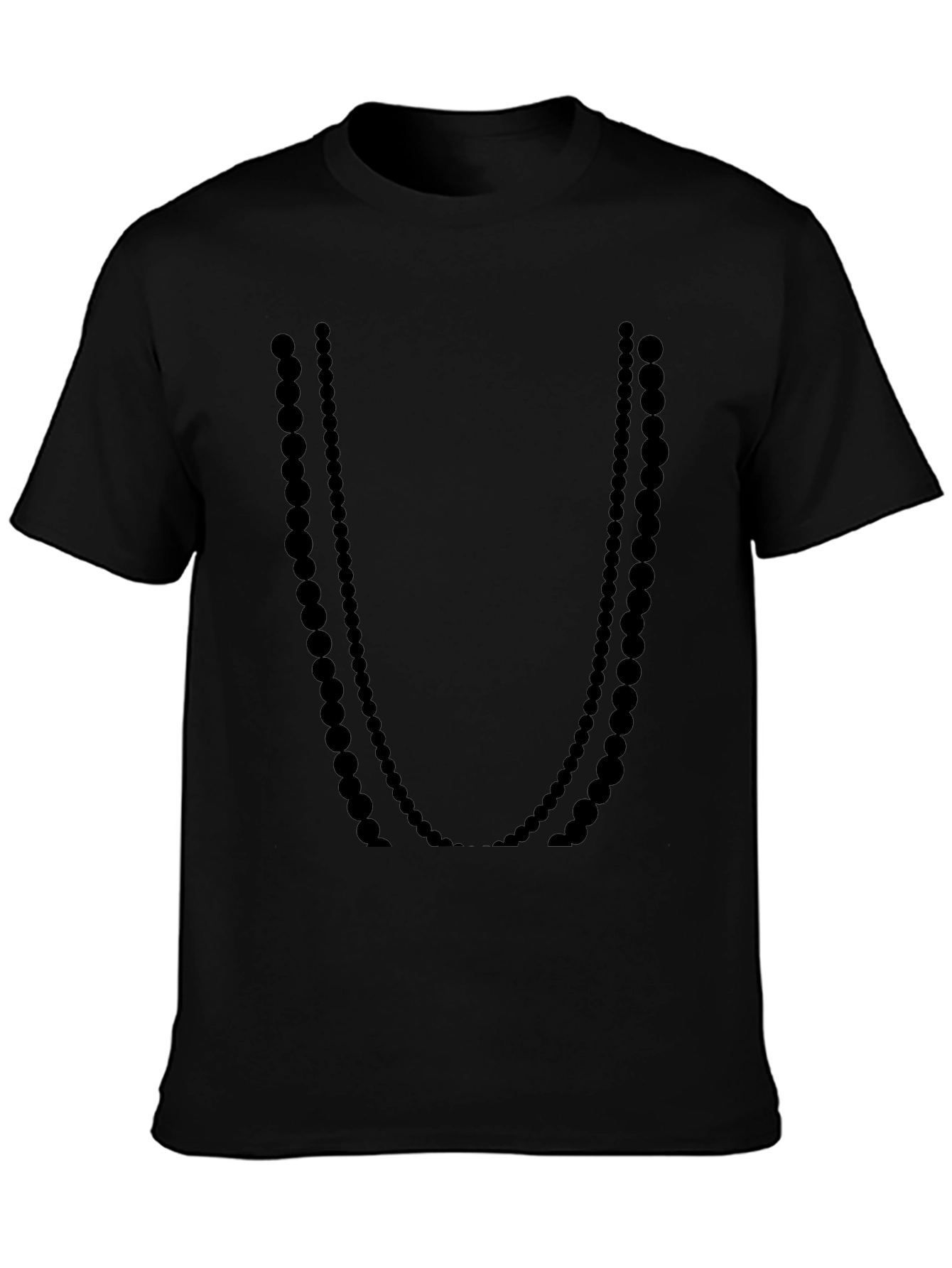 Black Beaded Necklace Graphic Tee