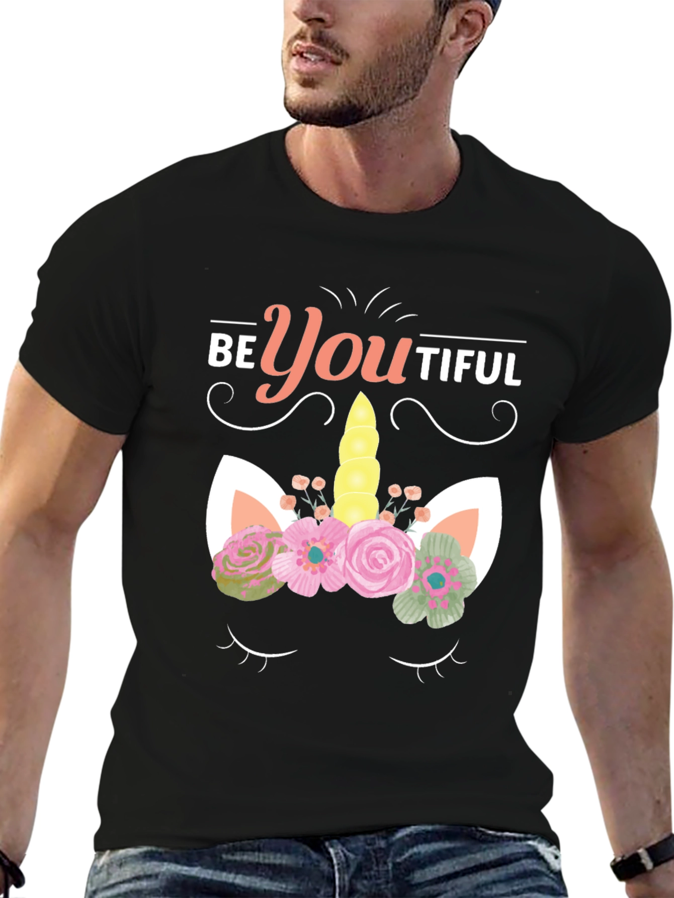 BeYOUtiful Unicorn Graphic Tee - Black