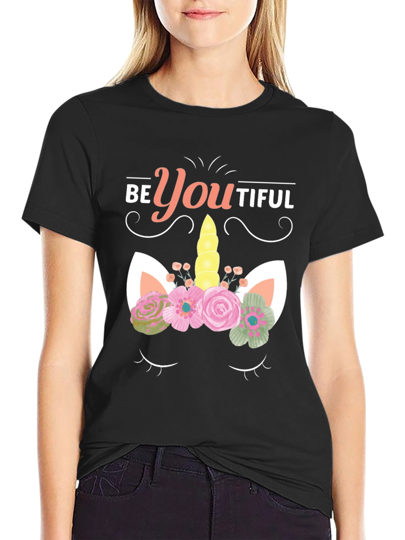 BeYOUtiful Unicorn Graphic Tee - Black