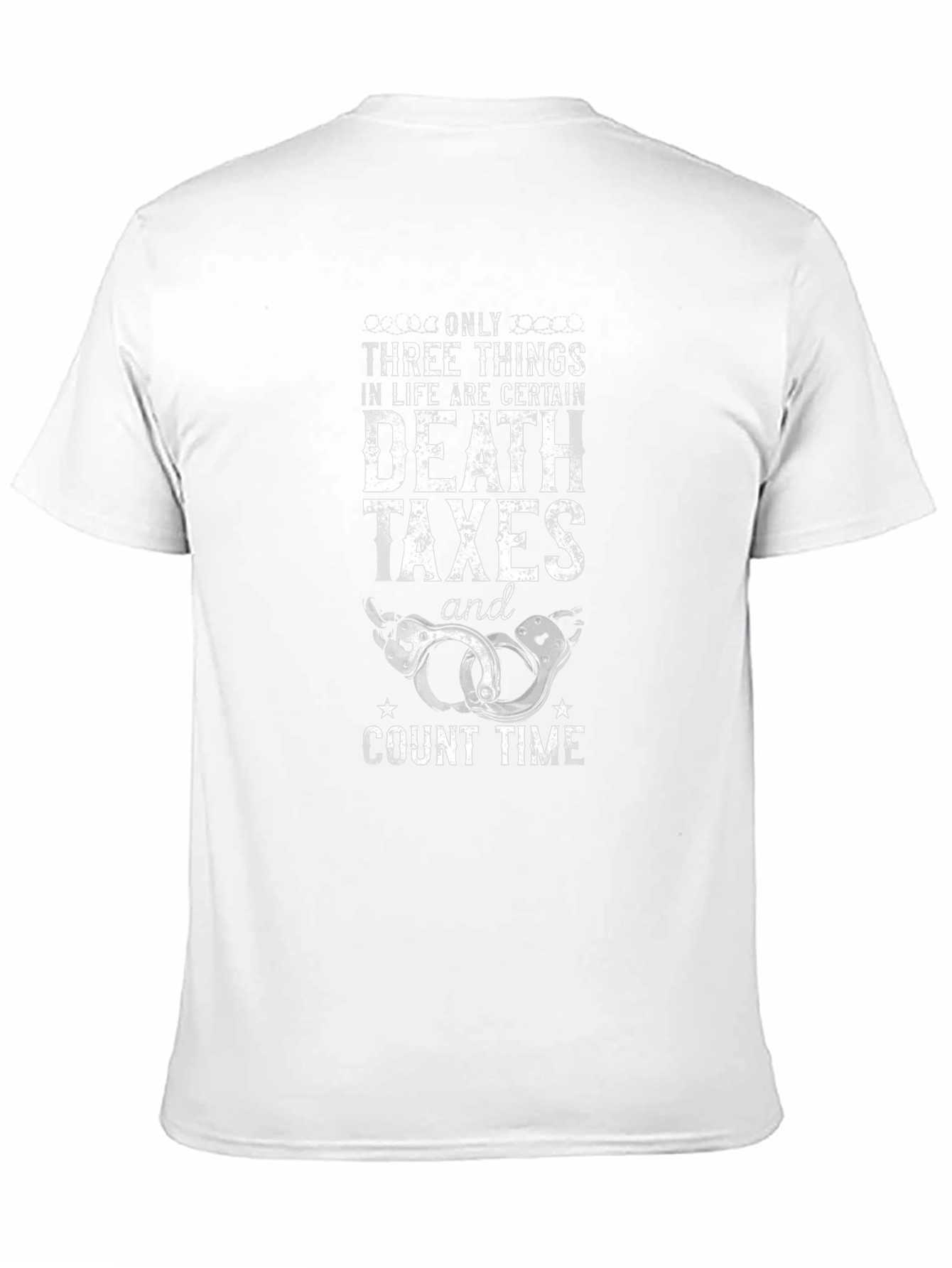 Death Taxes & Count Time Black Graphic T-Shirt