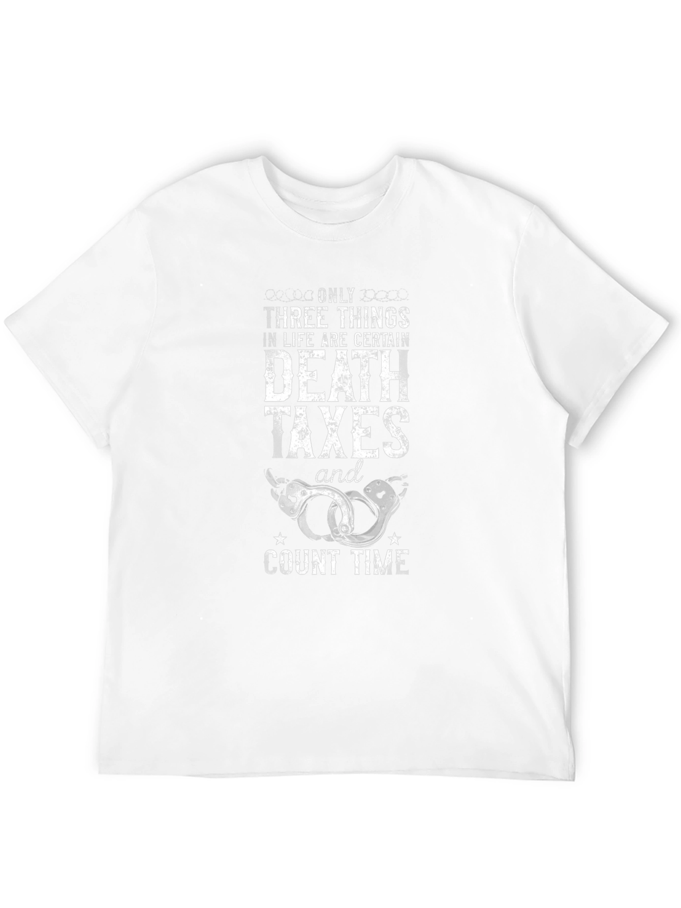 Death Taxes & Count Time Black Graphic T-Shirt