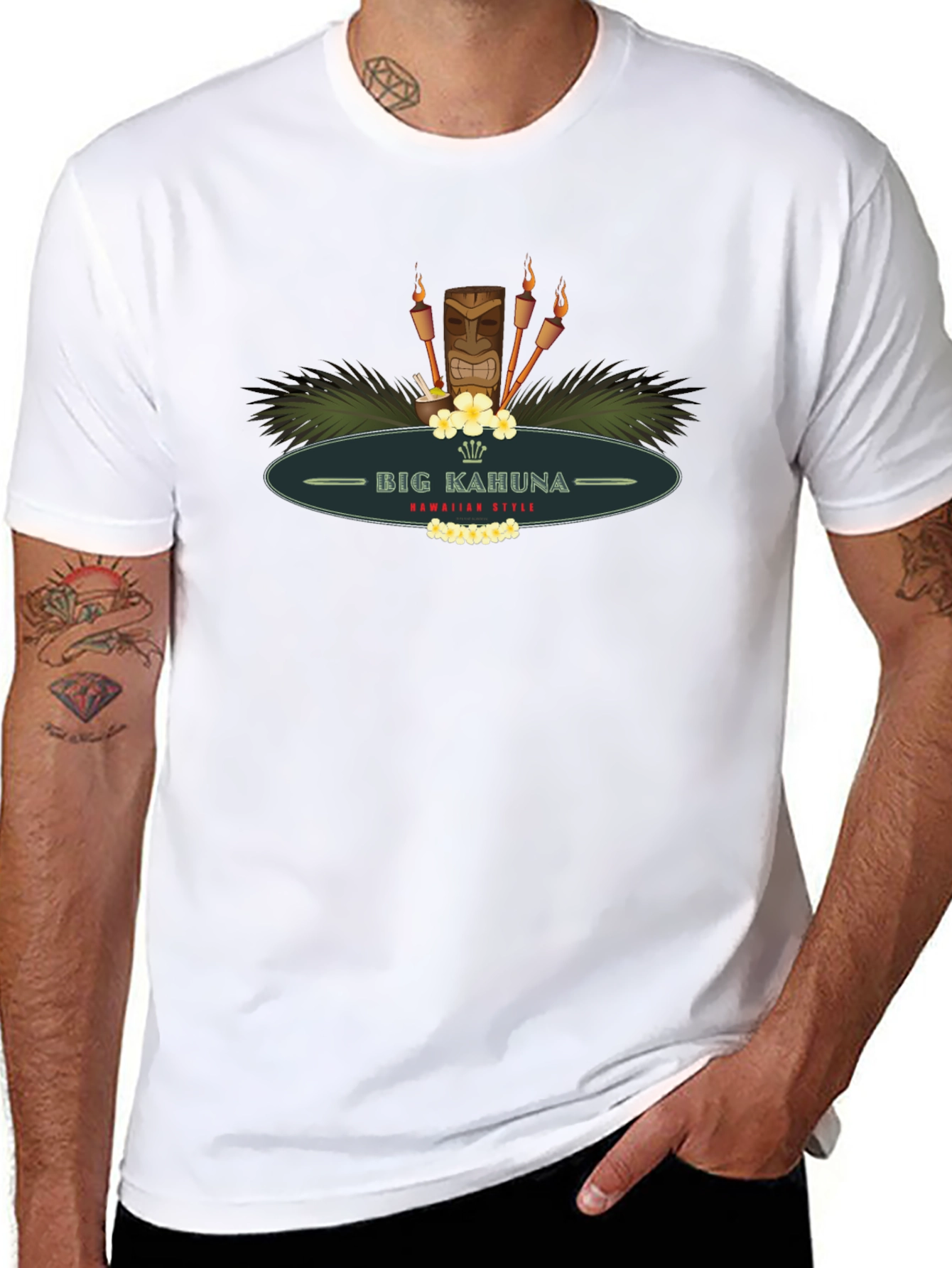 Big Kahuna Hawaiian Style Black T-Shirt