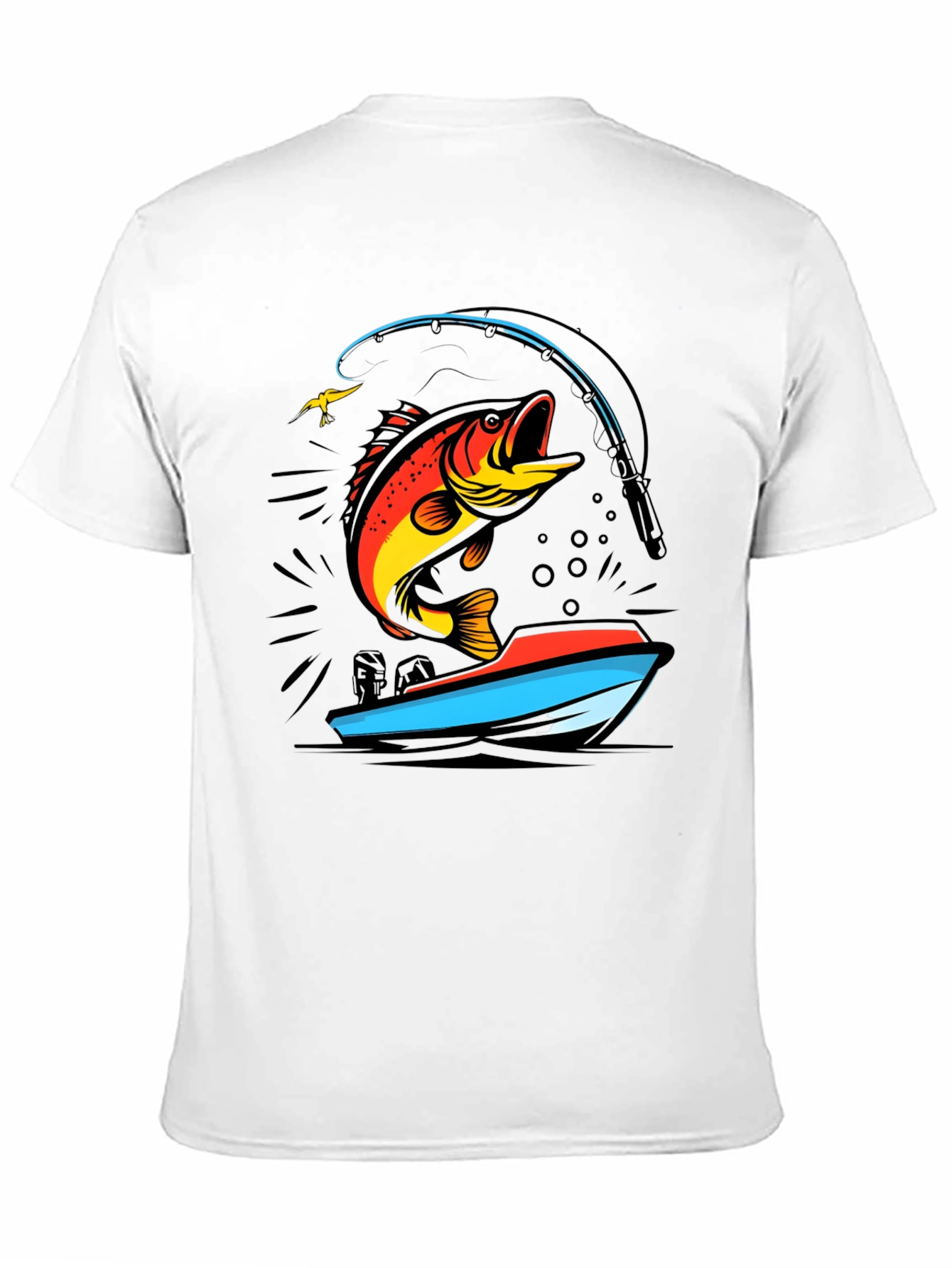 Fishing T-Shirt: Bass Jumping From Boat