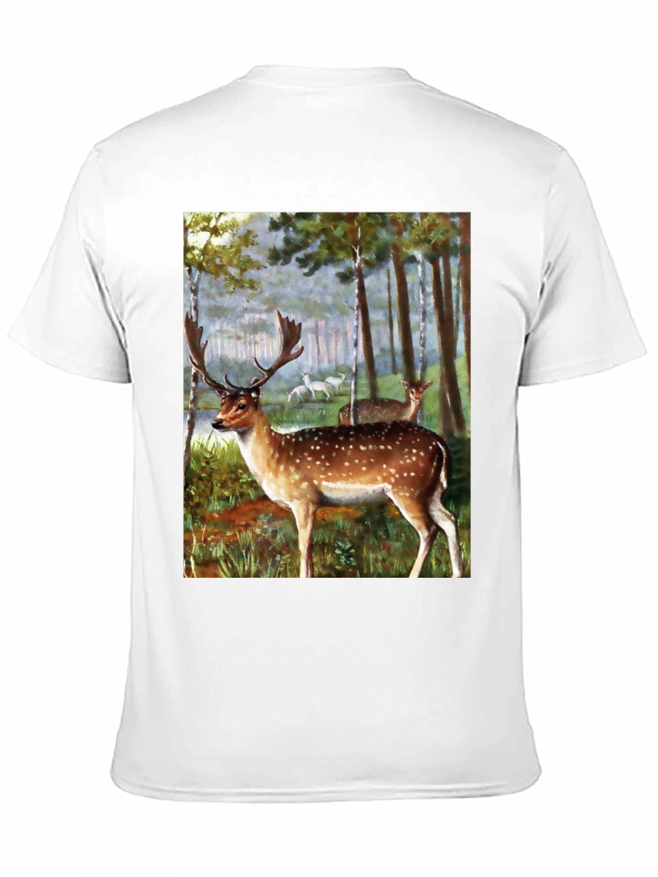 Deer in Forest Graphic Tee - Black