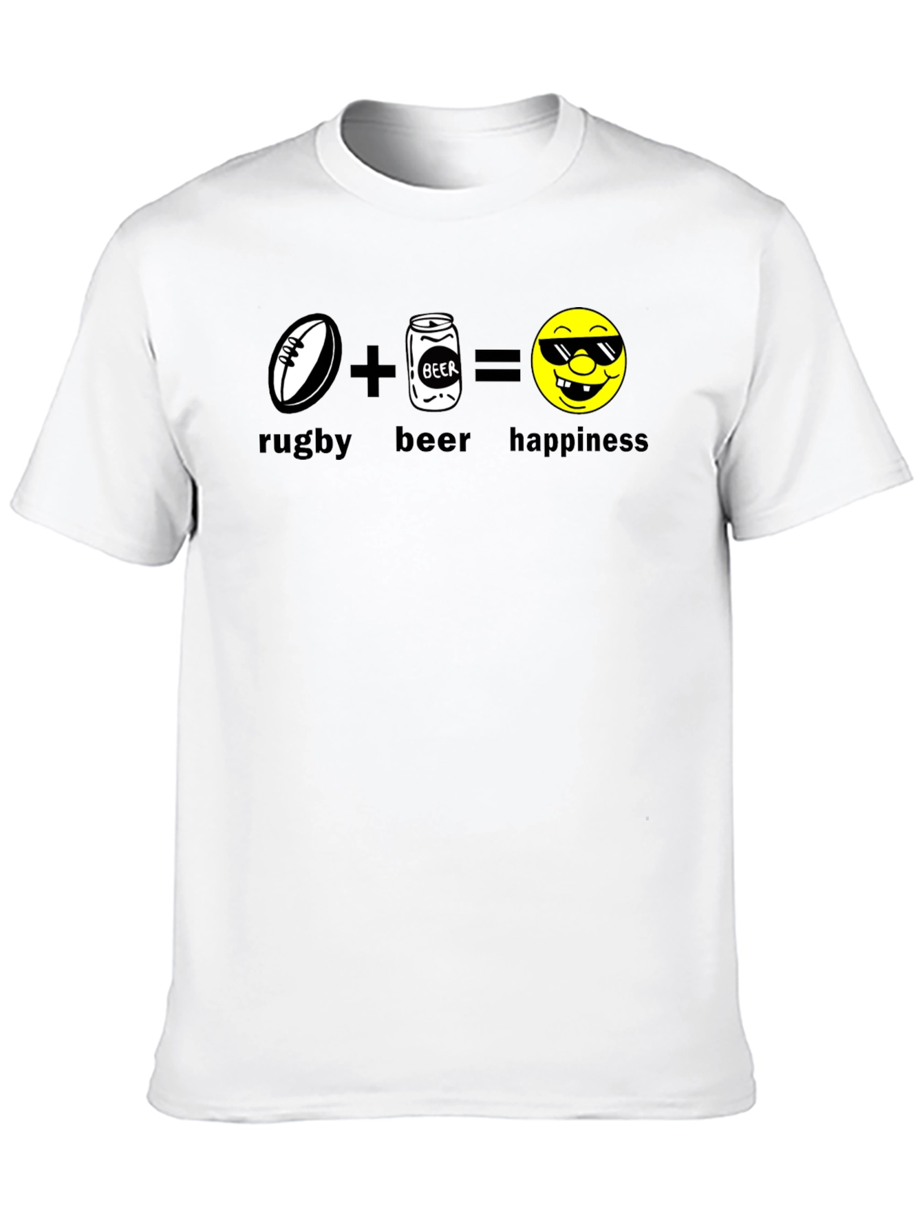Rugby Beer Happiness Black T-Shirt