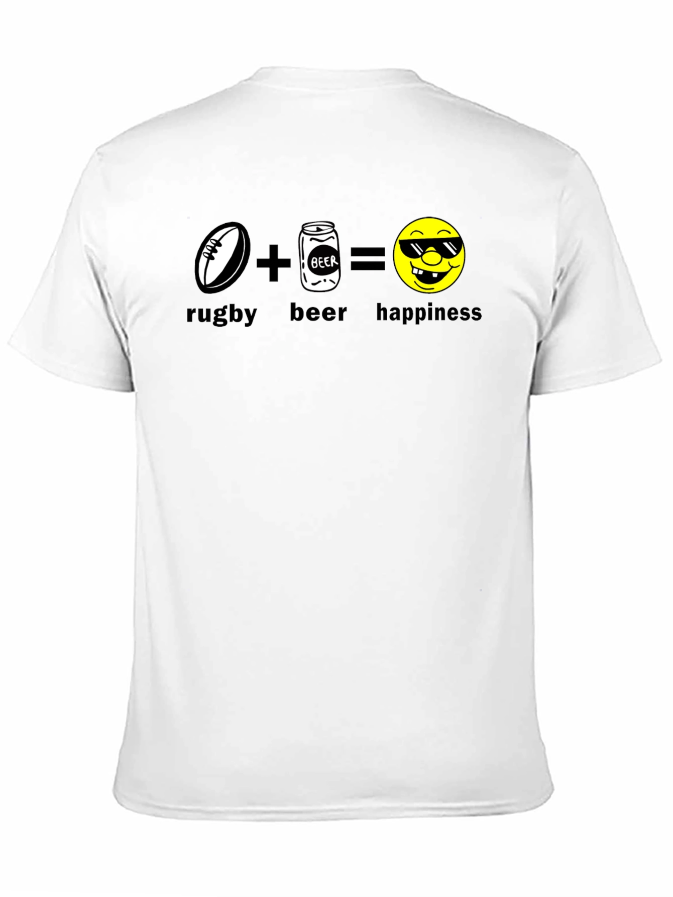 Rugby Beer Happiness Black T-Shirt