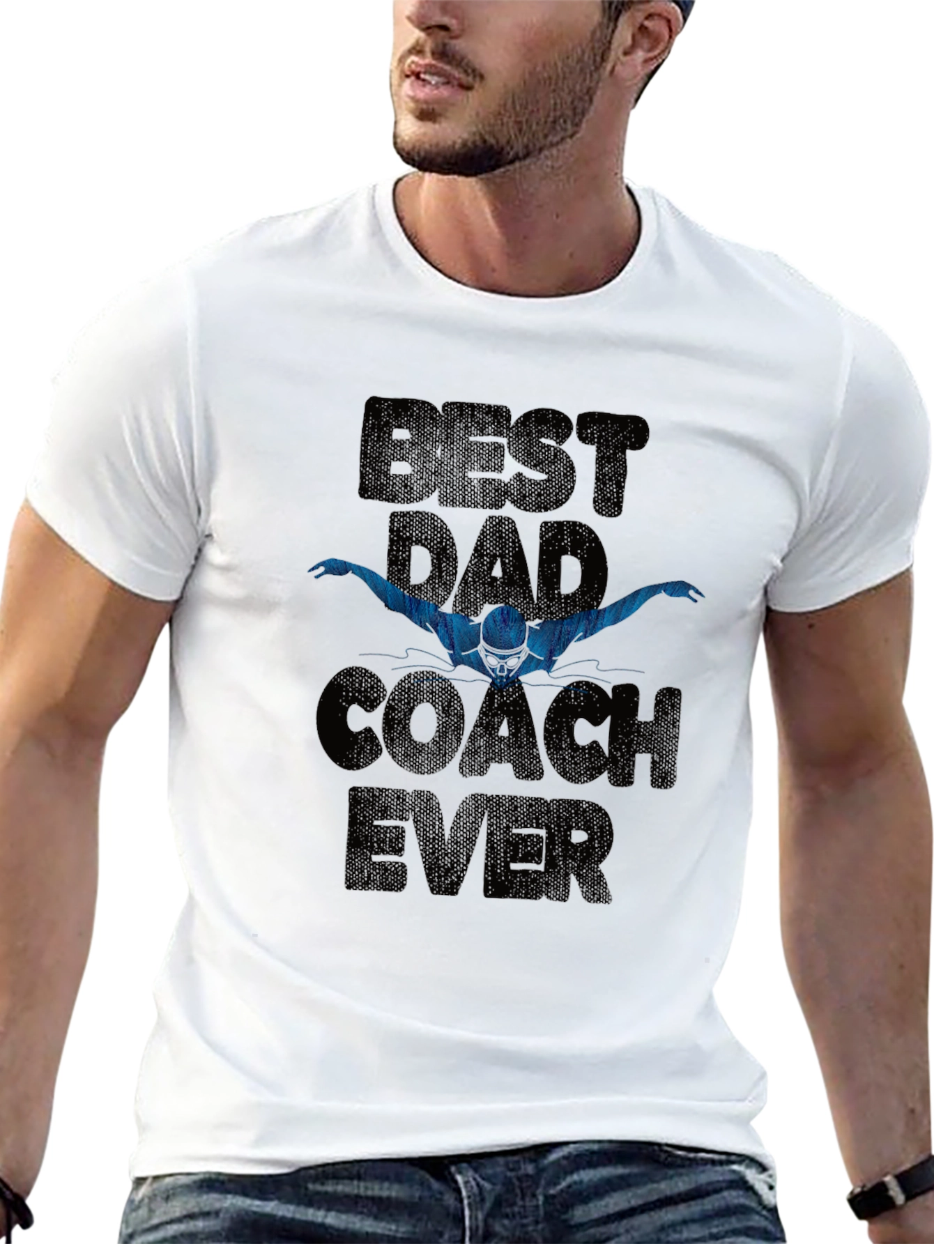 Best Dad Coach Ever T-Shirt - Swimmer Gift