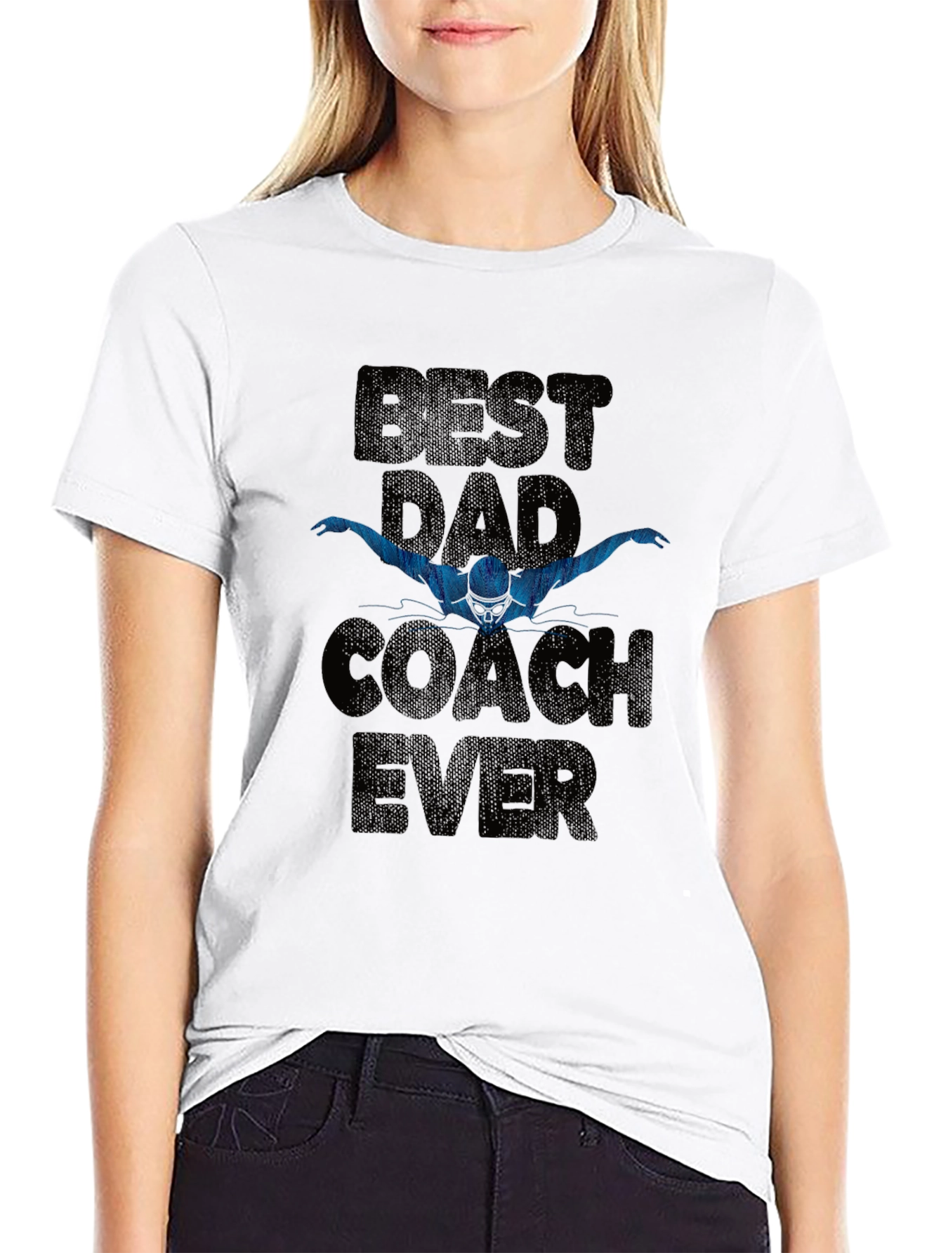 Best Dad Coach Ever T-Shirt - Swimmer Gift