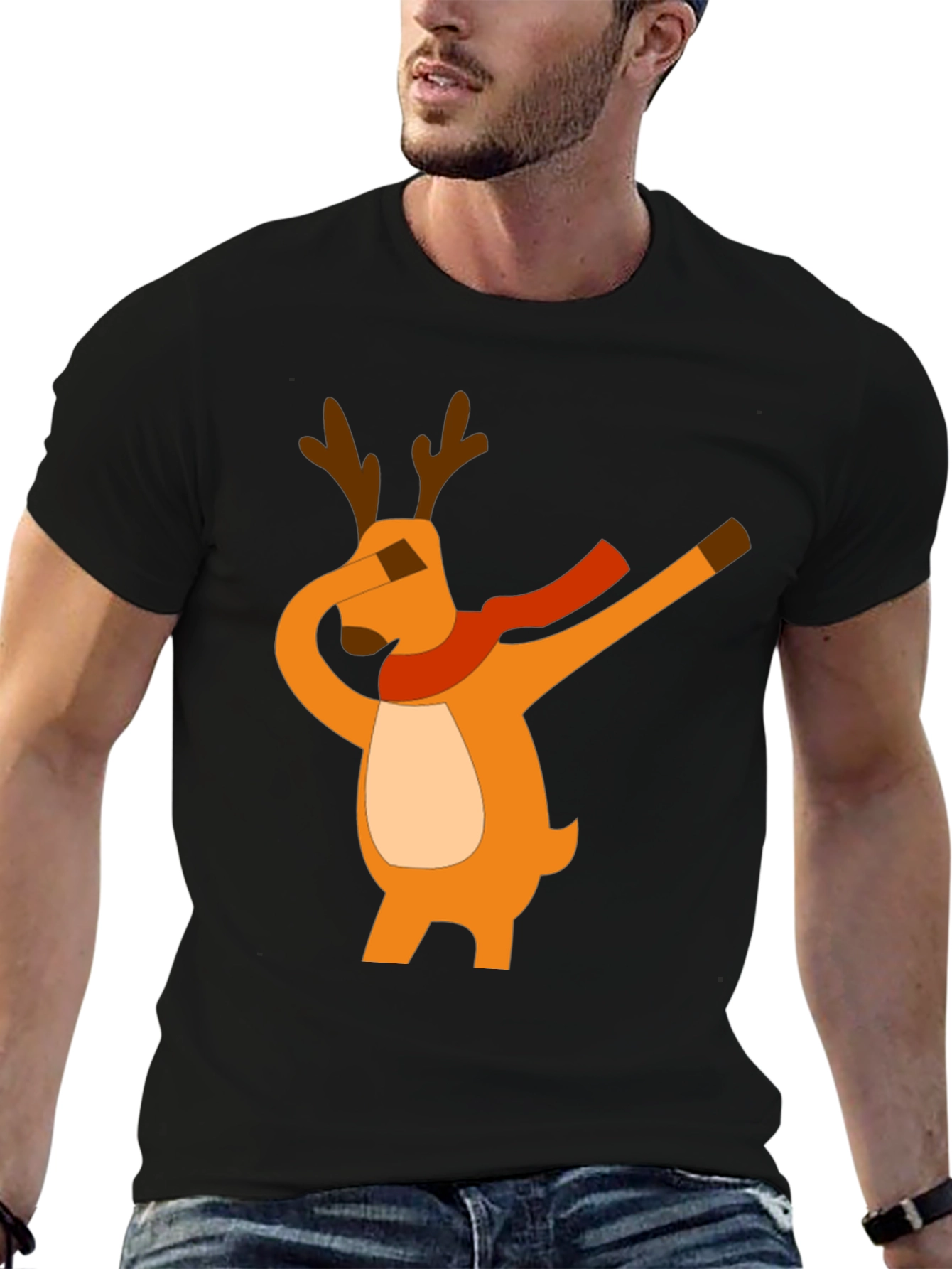 Dabbing Reindeer Graphic Tee - Holiday Cheer