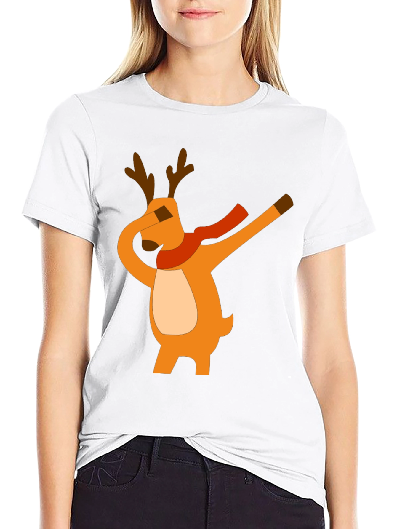 Dabbing Reindeer Graphic Tee - Holiday Cheer