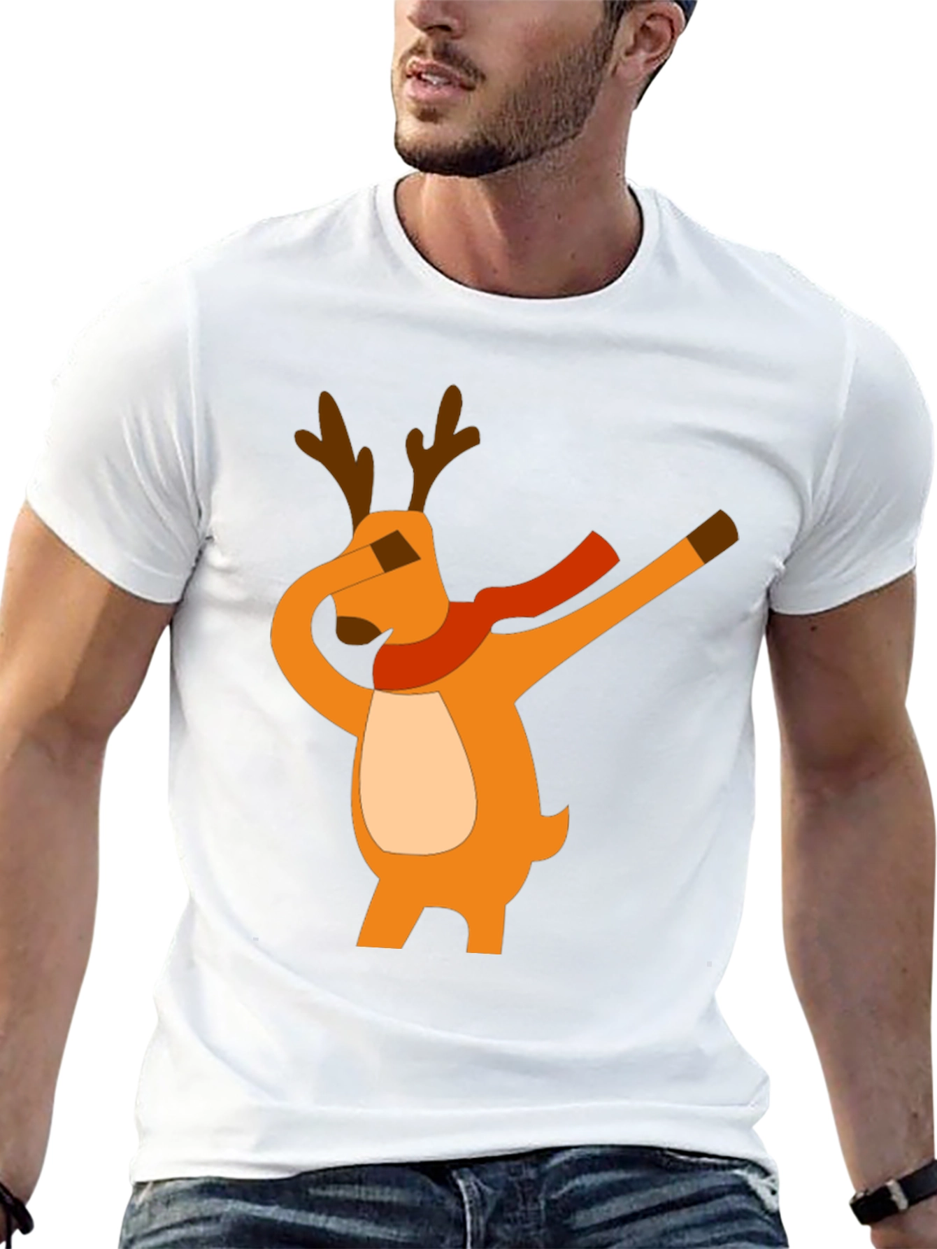 Dabbing Reindeer Graphic Tee - Holiday Cheer