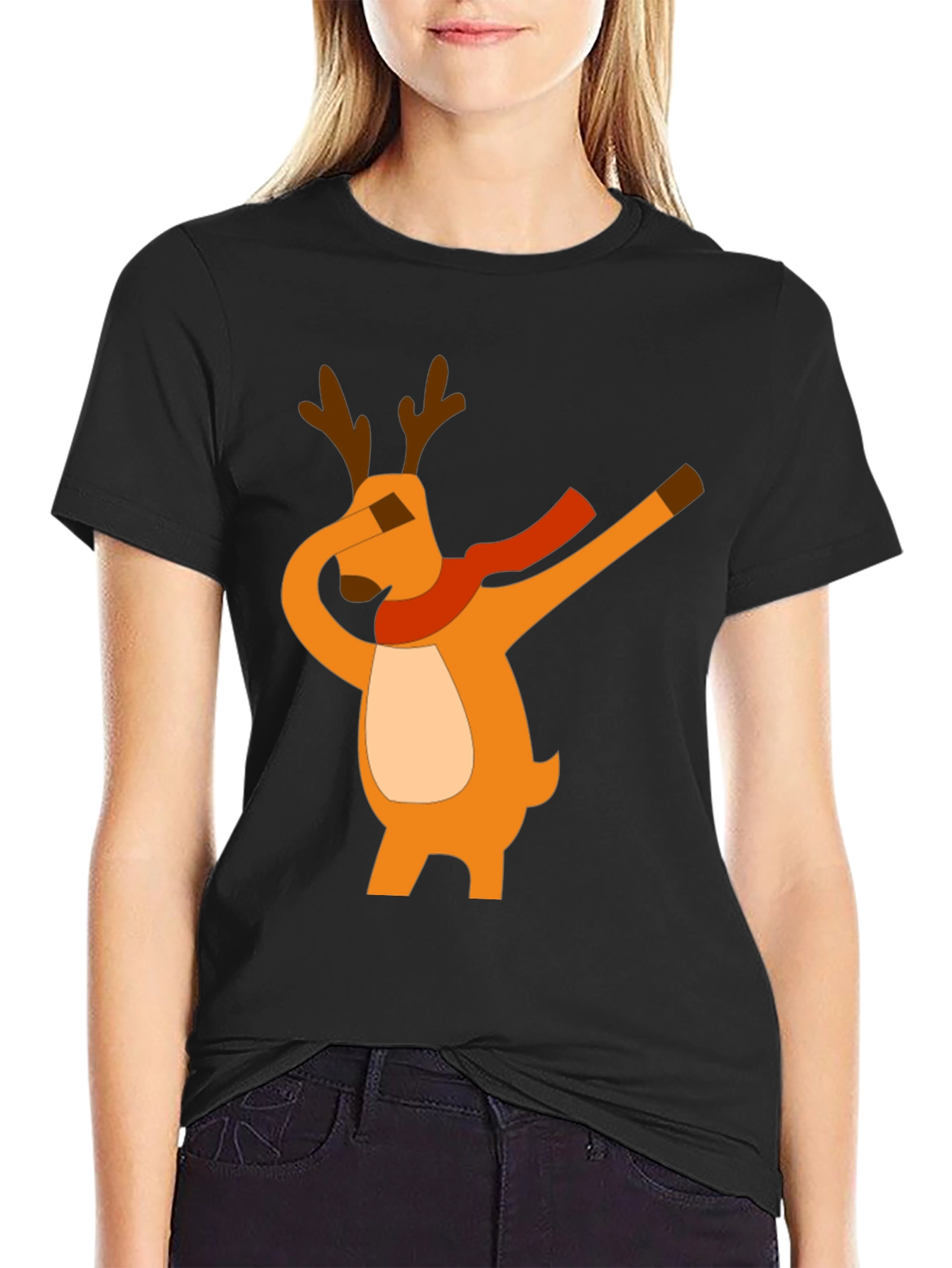 Dabbing Reindeer Graphic Tee - Holiday Cheer