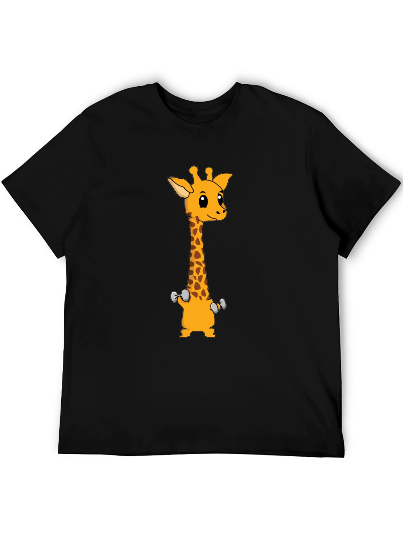 Giraffe Weights Black T-Shirt
