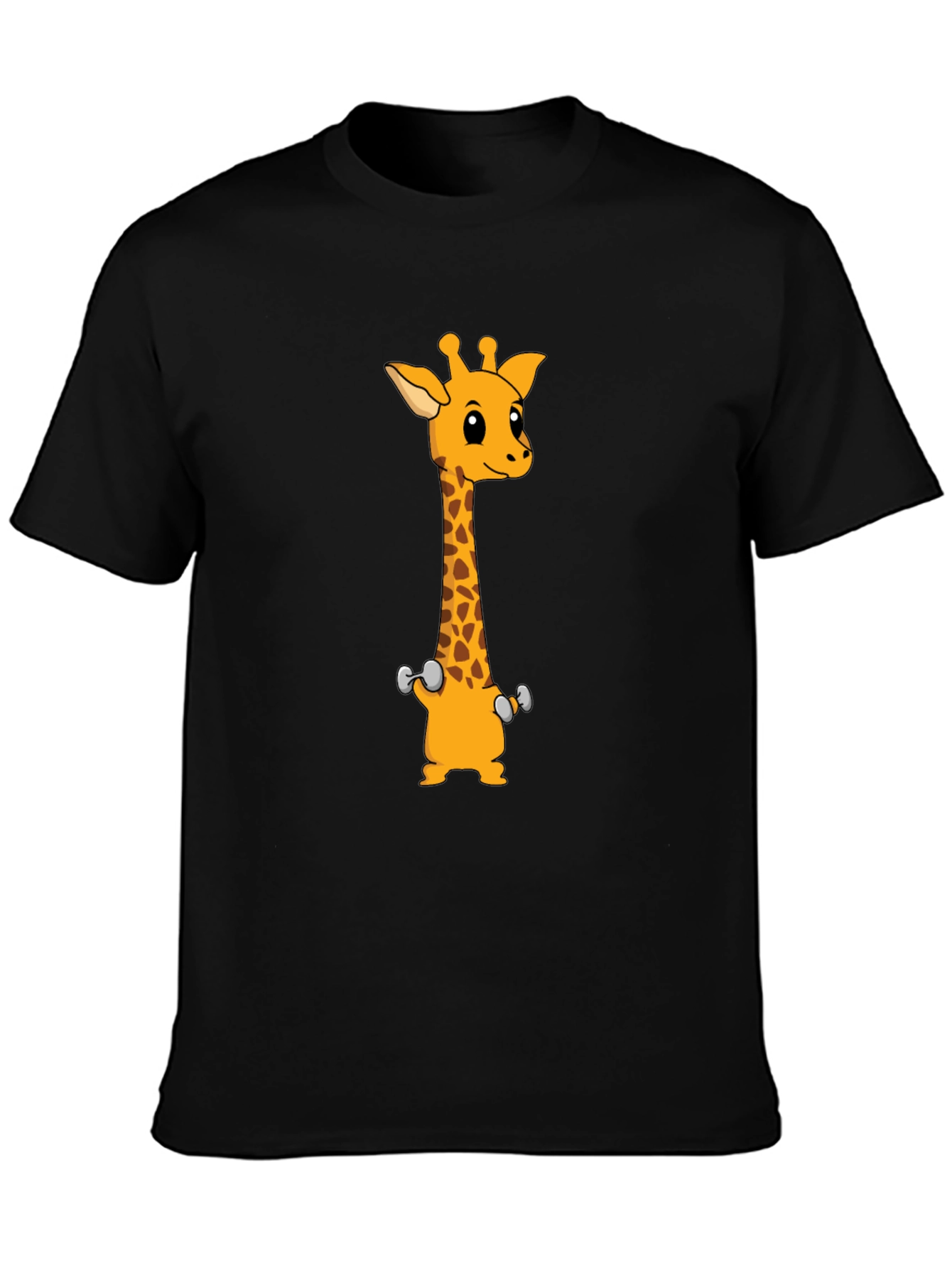 Giraffe Weights Black T-Shirt