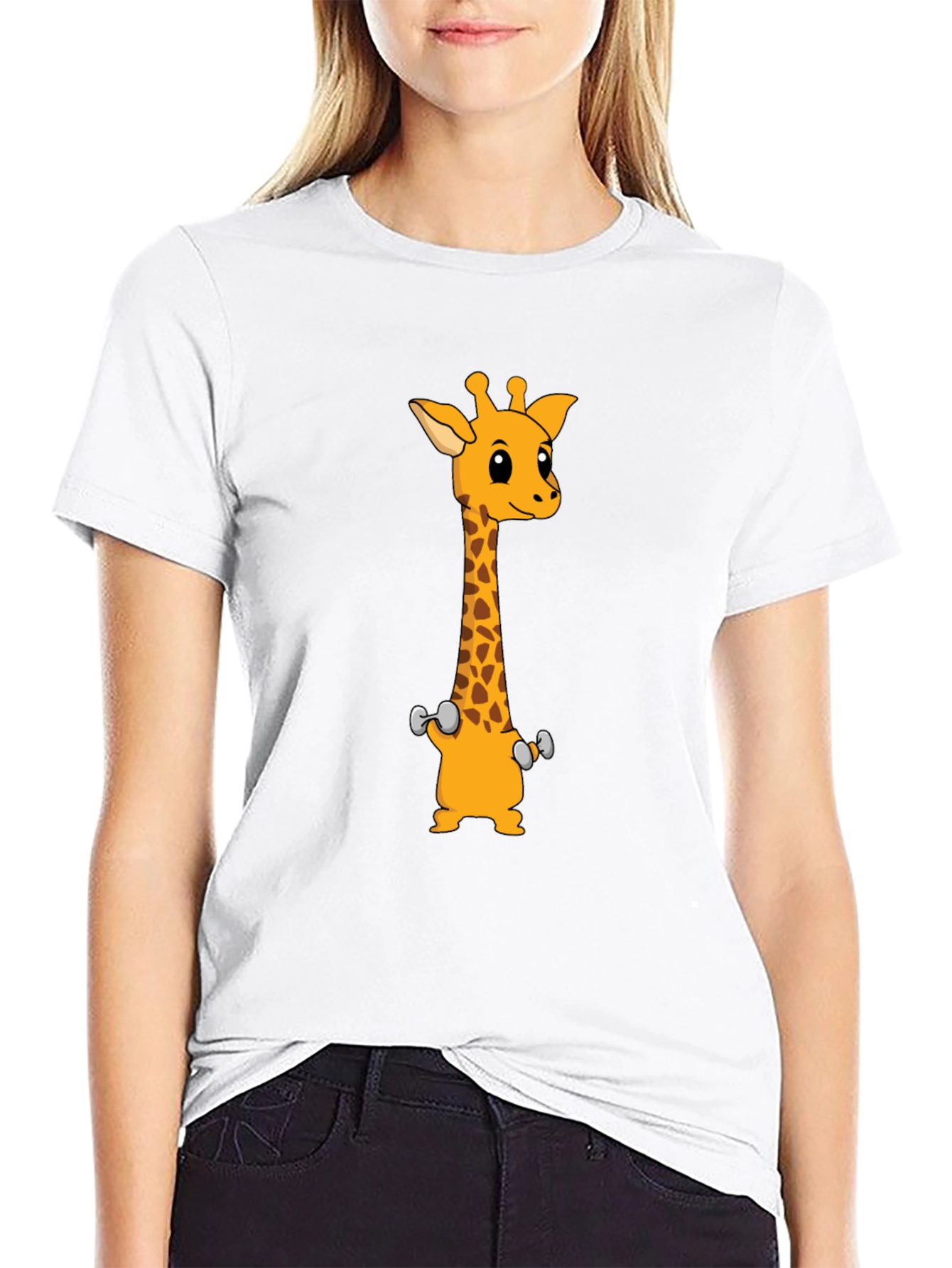 Giraffe Weights Black T-Shirt