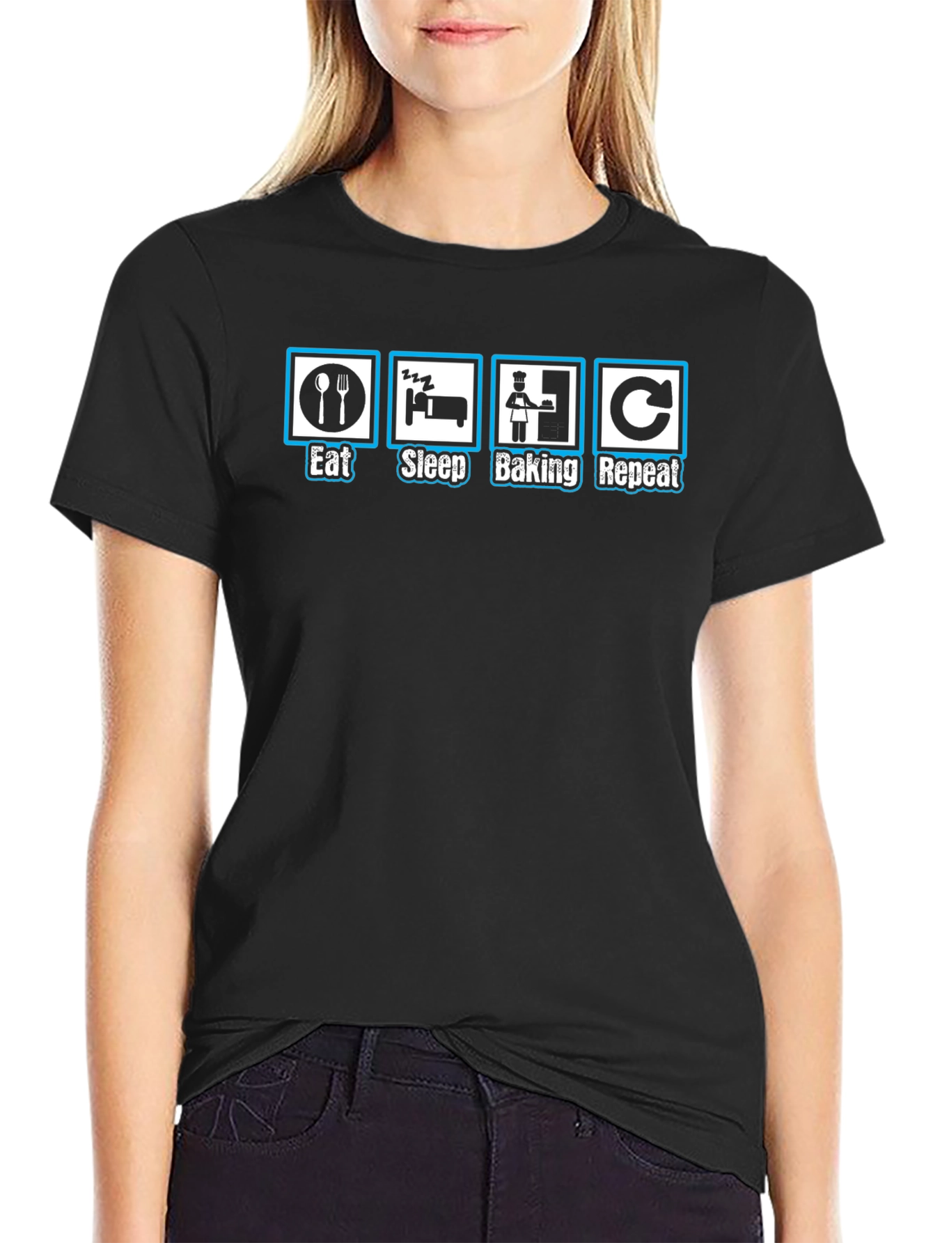 Eat Sleep Baking Repeat Graphic T-Shirt
