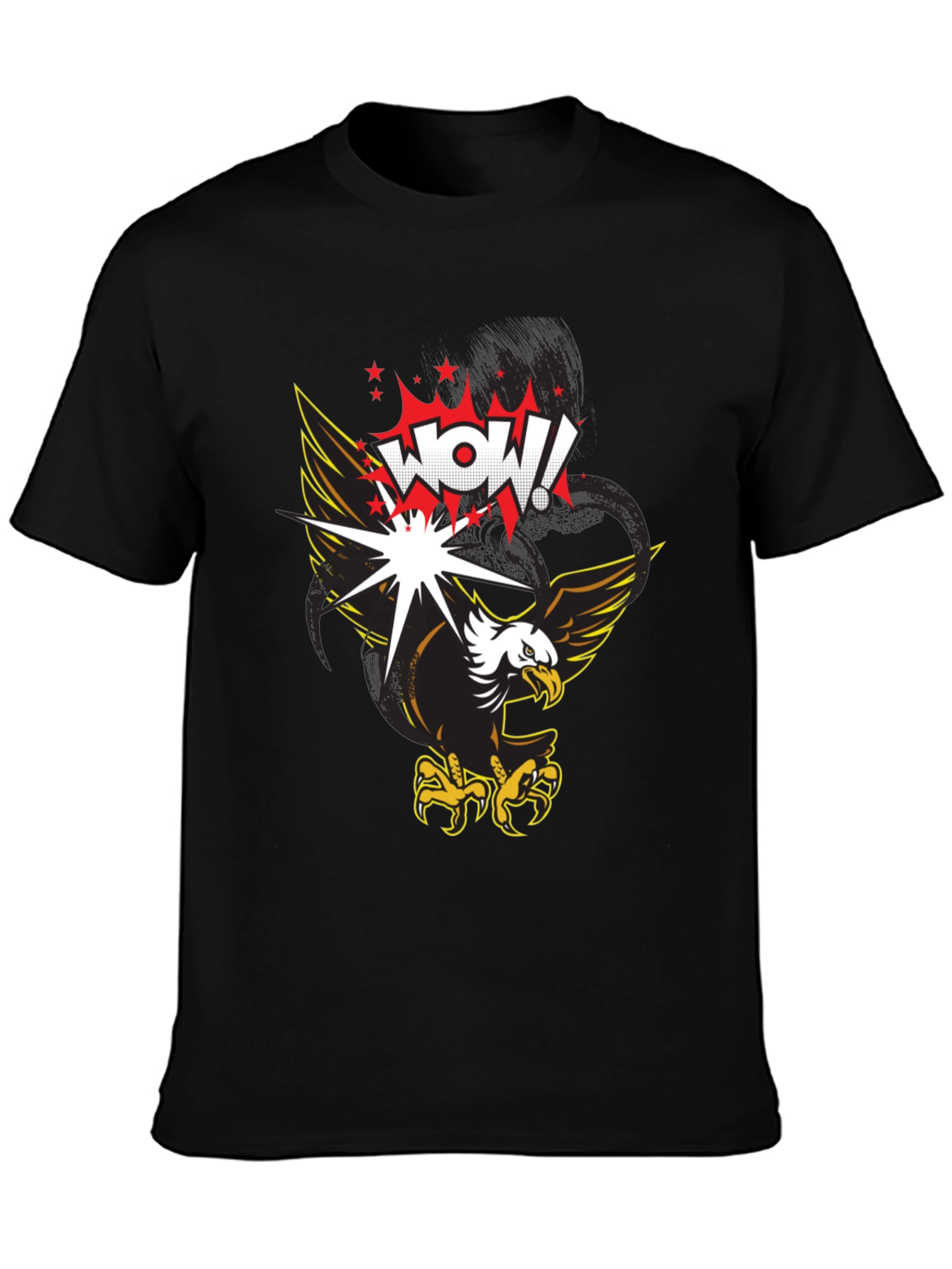 WOW! Eagle Graphic Print T-Shirt - Black