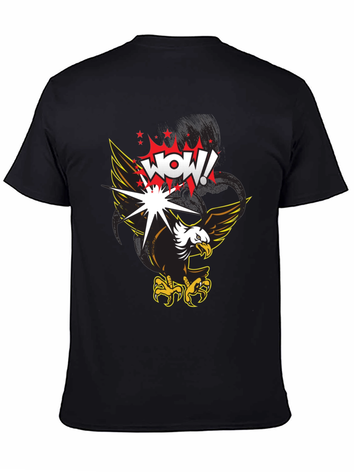 WOW! Eagle Graphic Print T-Shirt - Black