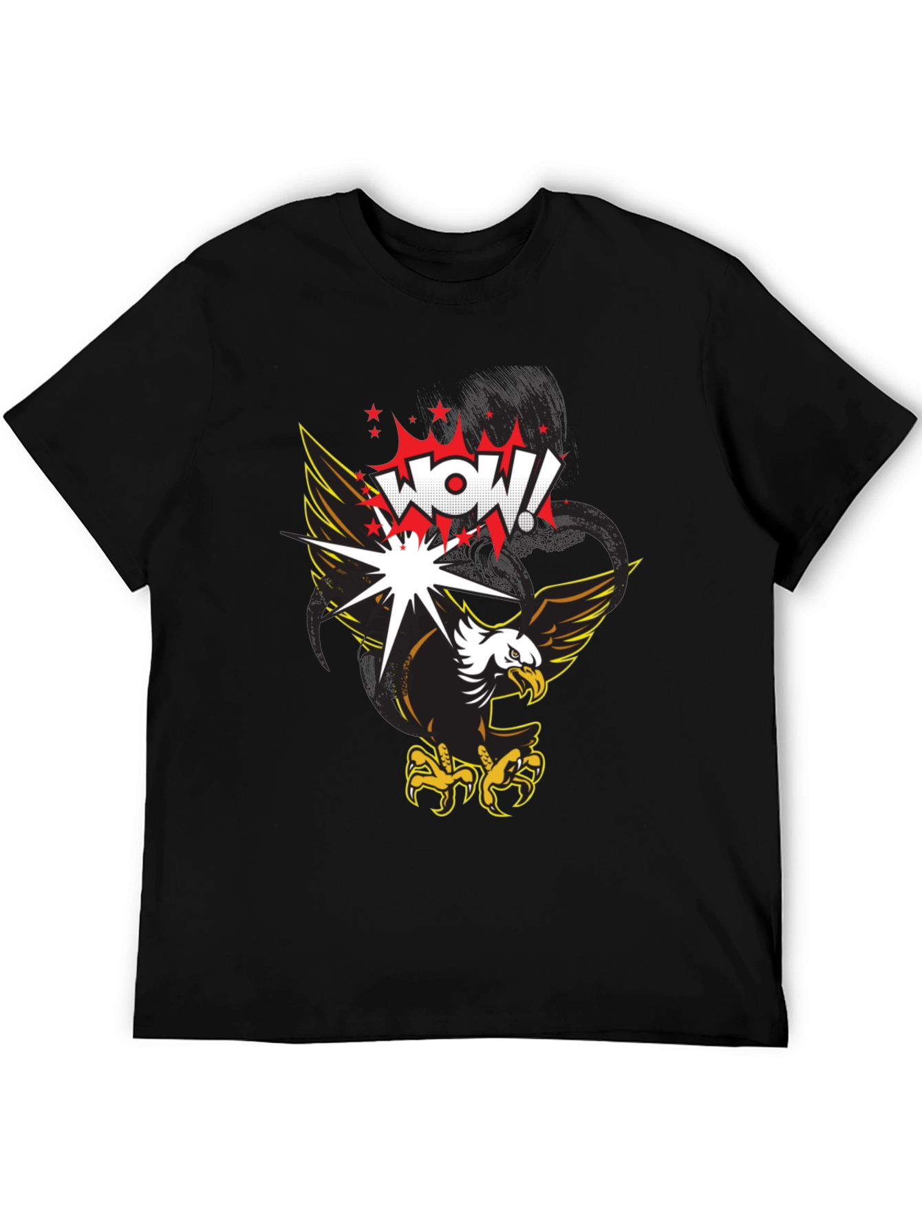 WOW! Eagle Graphic Print T-Shirt - Black