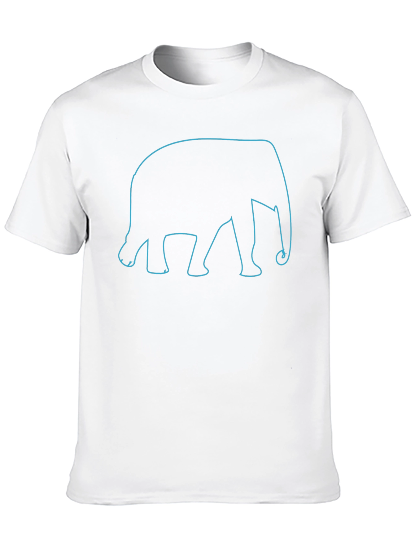 Elephant Outline T-Shirt - Black