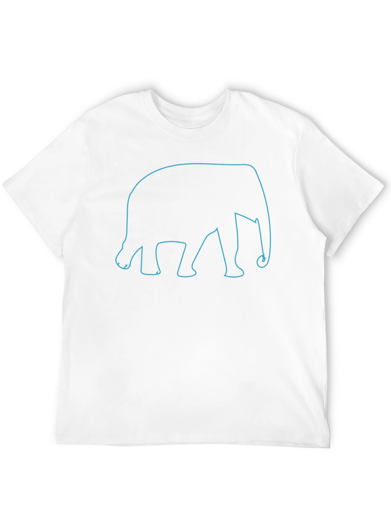 Elephant Outline T-Shirt - Black