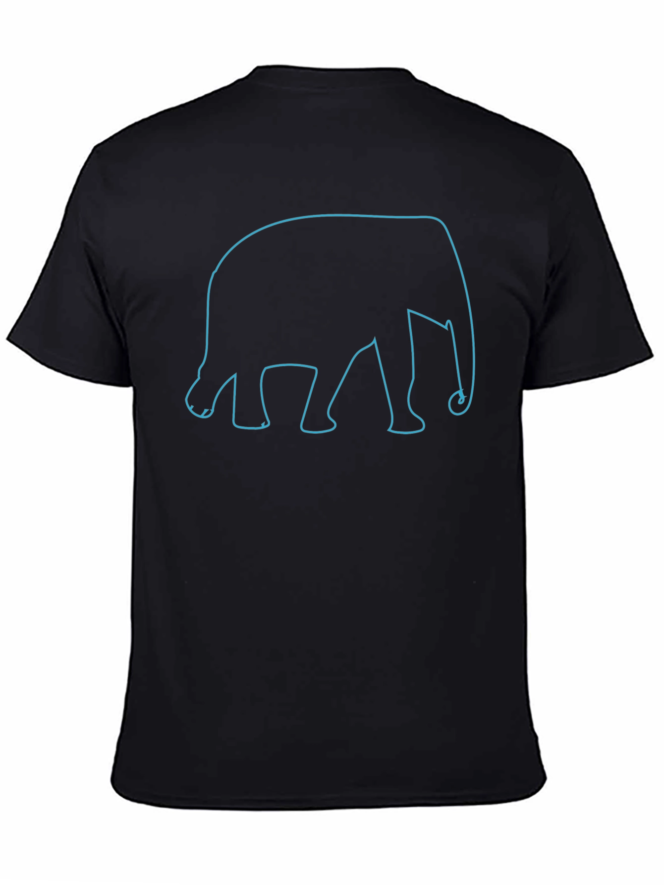 Elephant Outline T-Shirt - Black