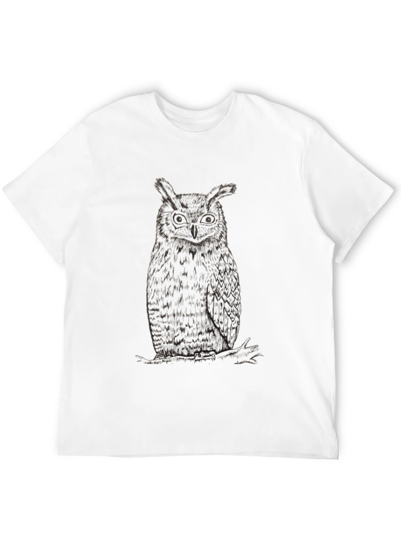 Owl Graphic Print T-Shirt - Mens Black Tee