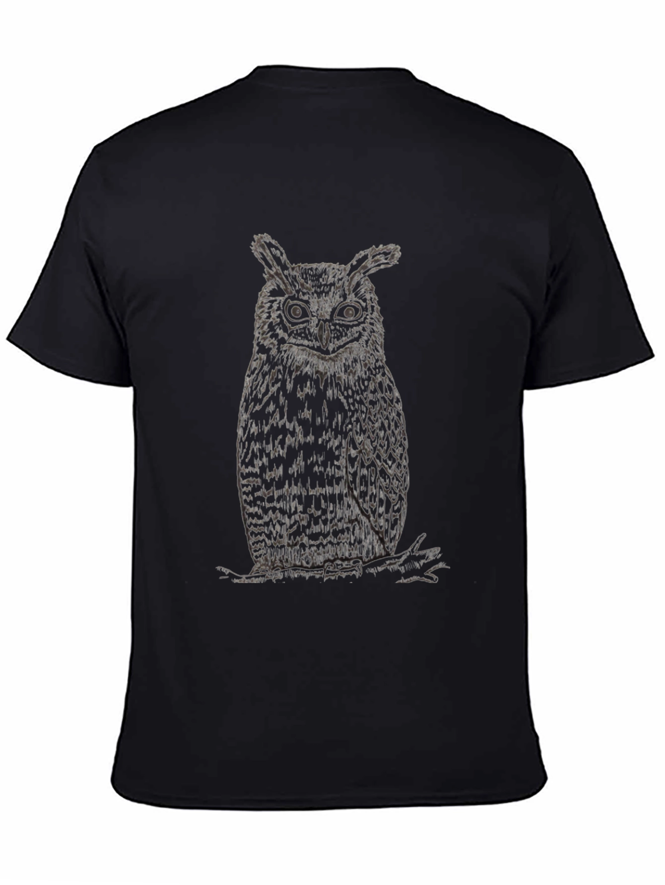 Owl Graphic Print T-Shirt - Mens Black Tee