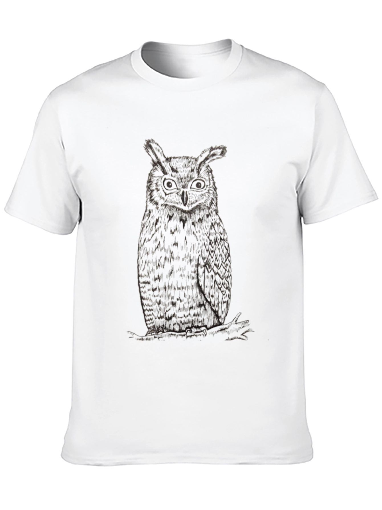 Owl Graphic Print T-Shirt - Mens Black Tee
